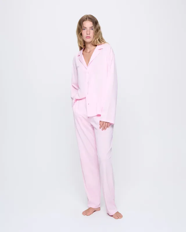 Womens 365 Lightweight Long Pyjama Set —magnolia pink sold by Pangaia
