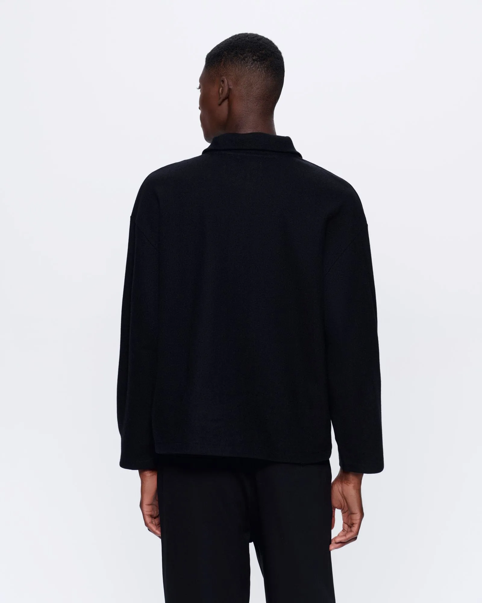 Men's Recycled Wool Jersey Half-Zip Sweater—black sold by Pangaia product image thumbnail 5
