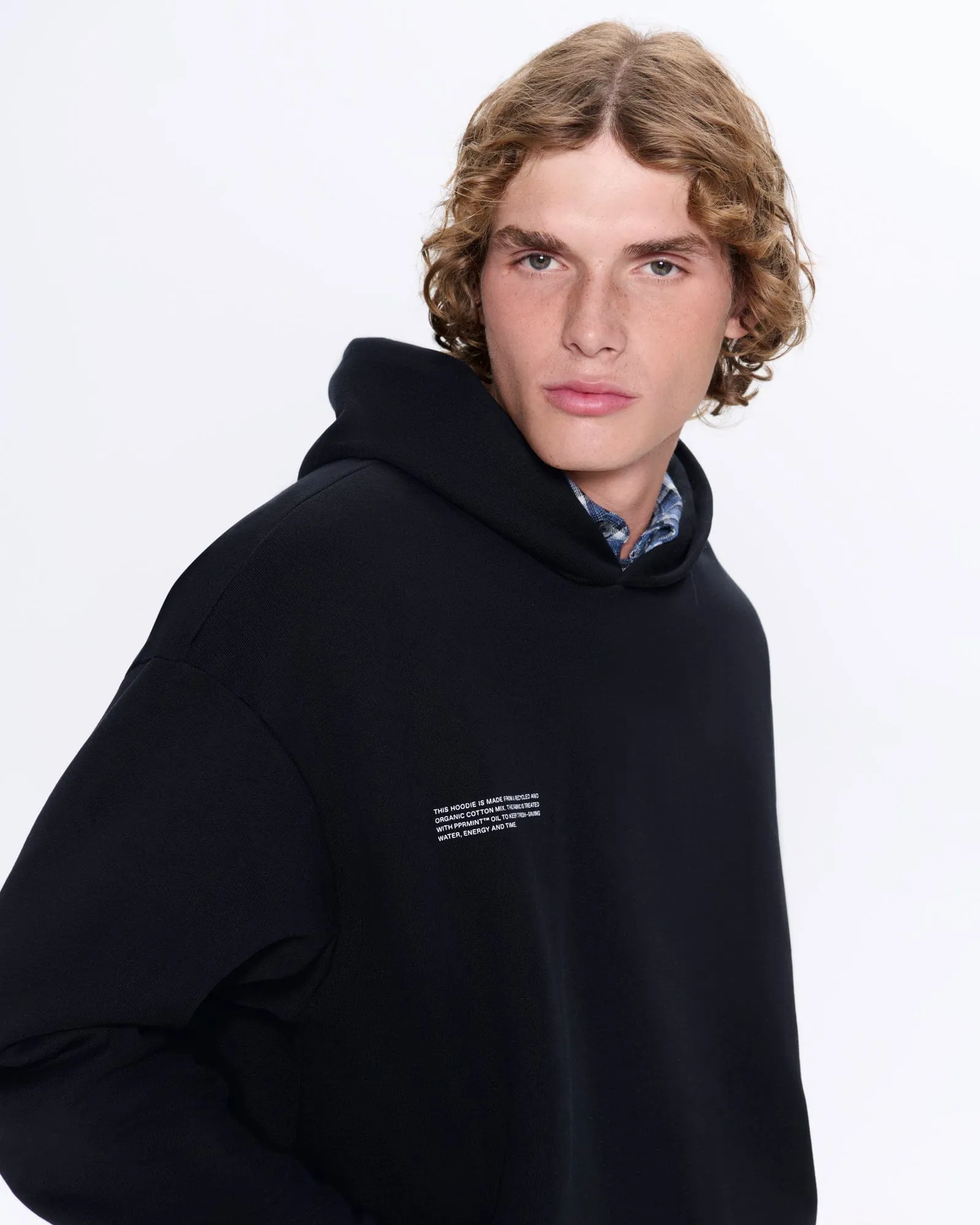 Mens 365 Heavyweight Hoodie—black sold by Pangaia product image thumbnail 4