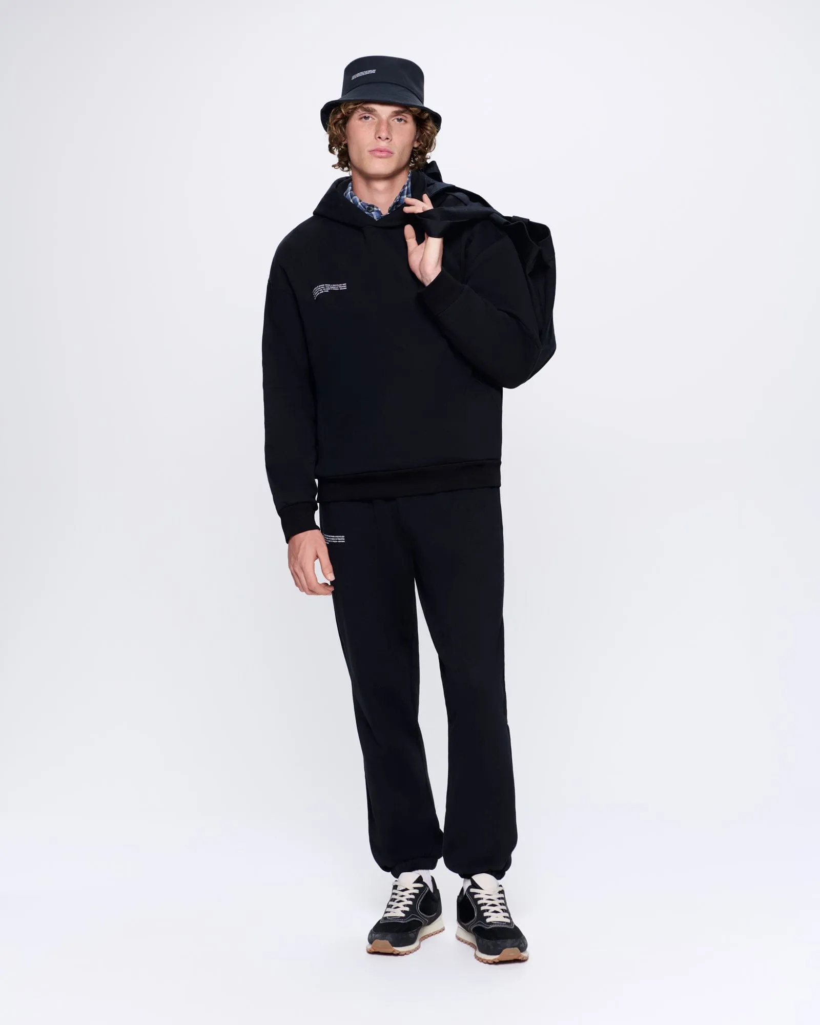 Mens 365 Heavyweight Hoodie—black sold by Pangaia product image thumbnail 3