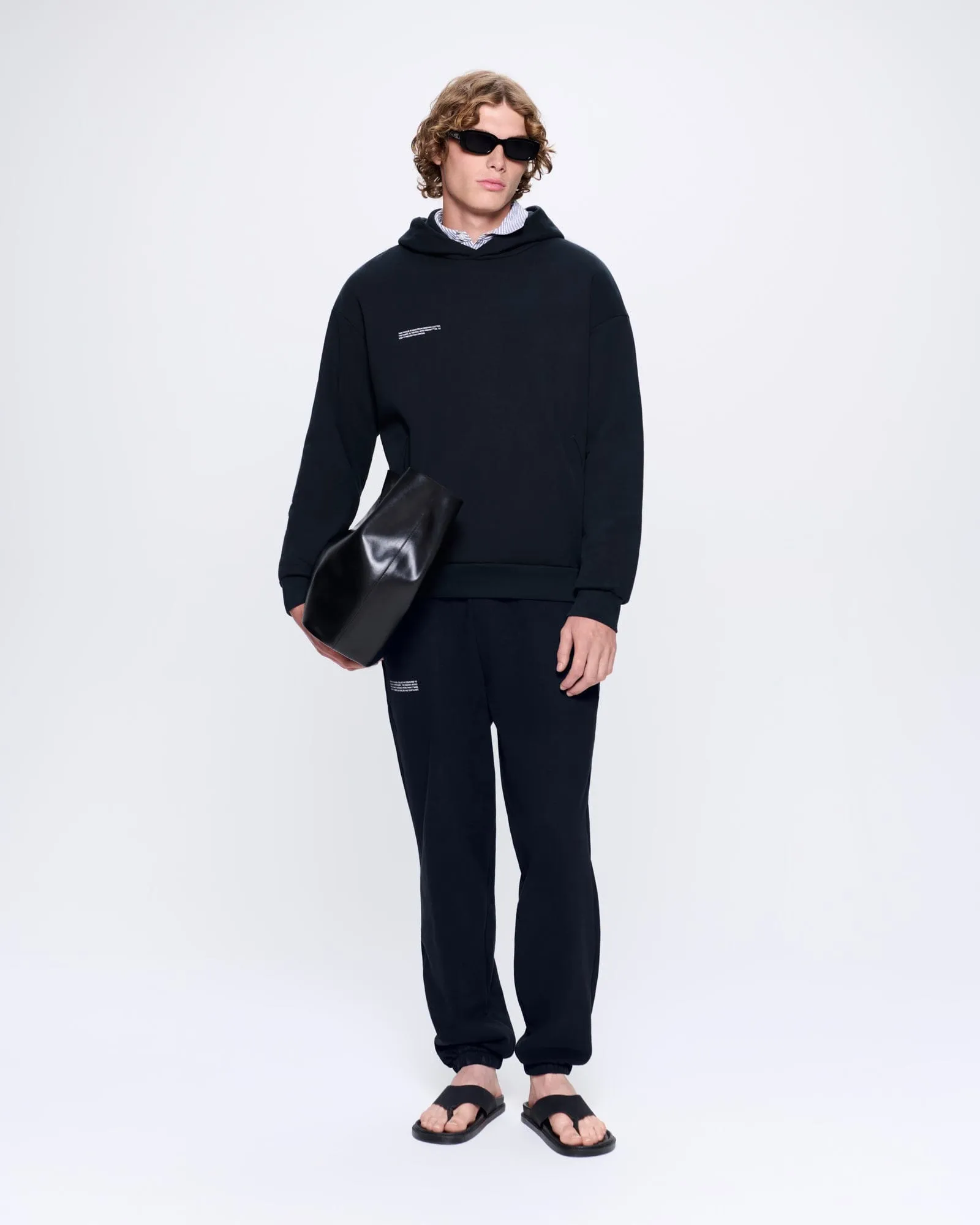 Mens 365 Midweight Hoodie—black sold by Pangaia product image thumbnail 3