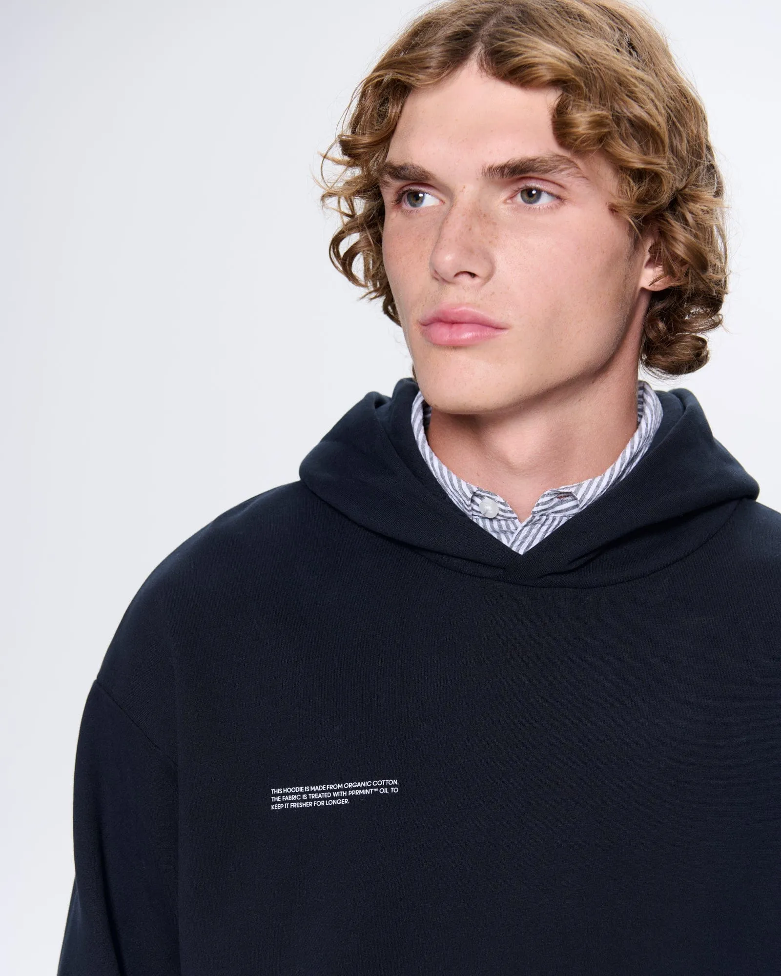 Mens 365 Midweight Hoodie—black sold by Pangaia product image thumbnail 4