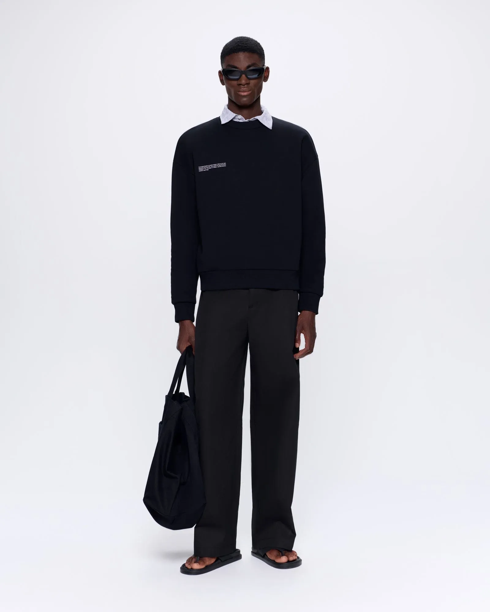 Mens 365 Heavyweight Sweatshirt—black sold by Pangaia product image thumbnail 3