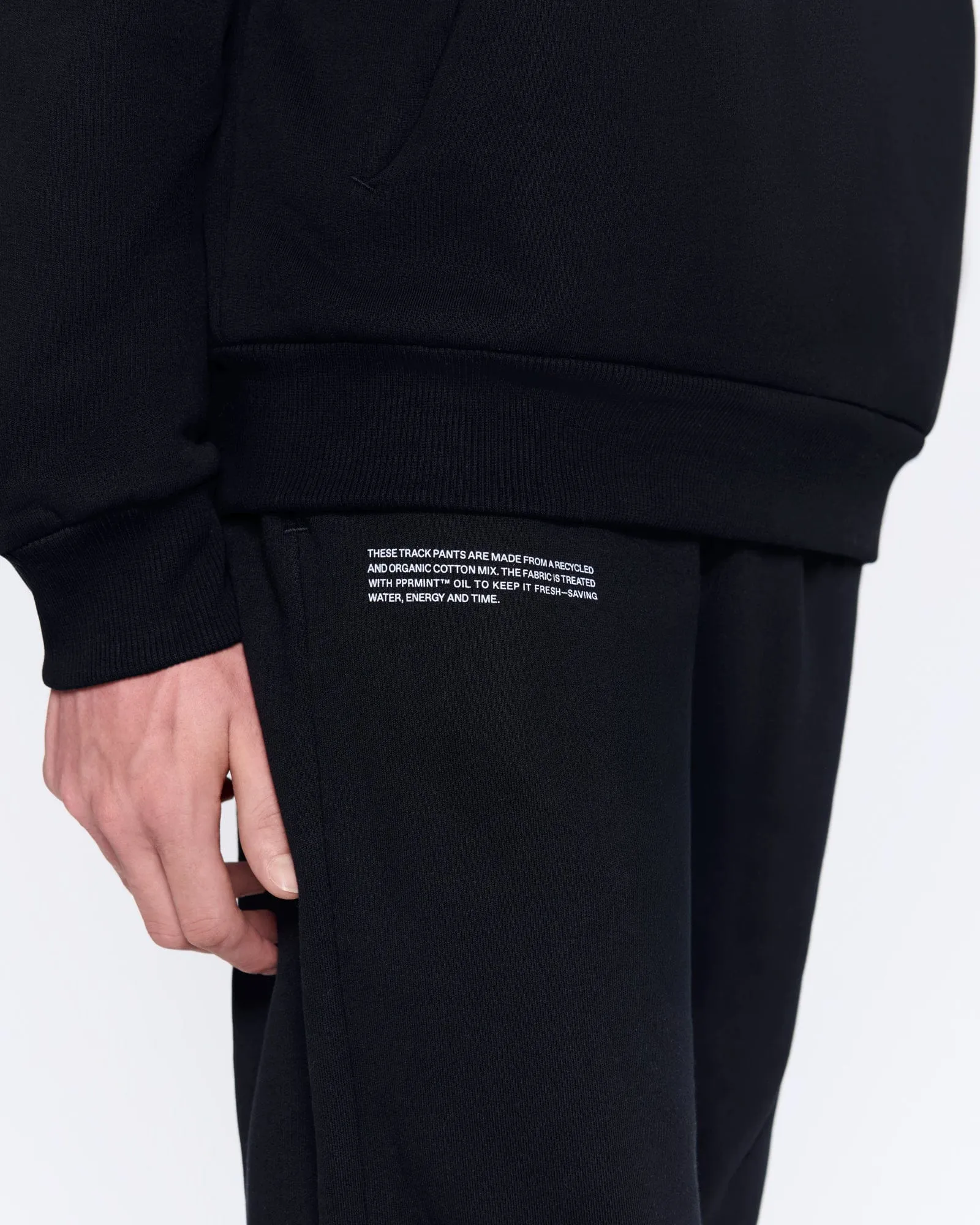 Mens 365 Heavyweight Track Pants—black sold by Pangaia product image thumbnail 5