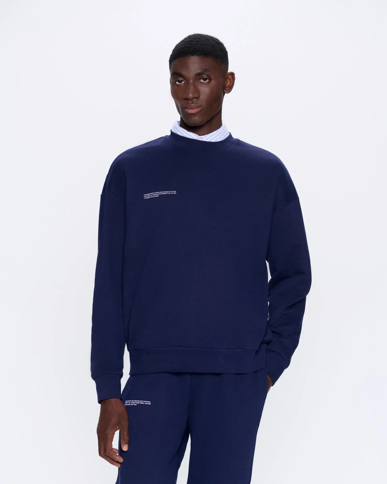 Mens 365 Midweight Sweatshirt—navy sold by Pangaia