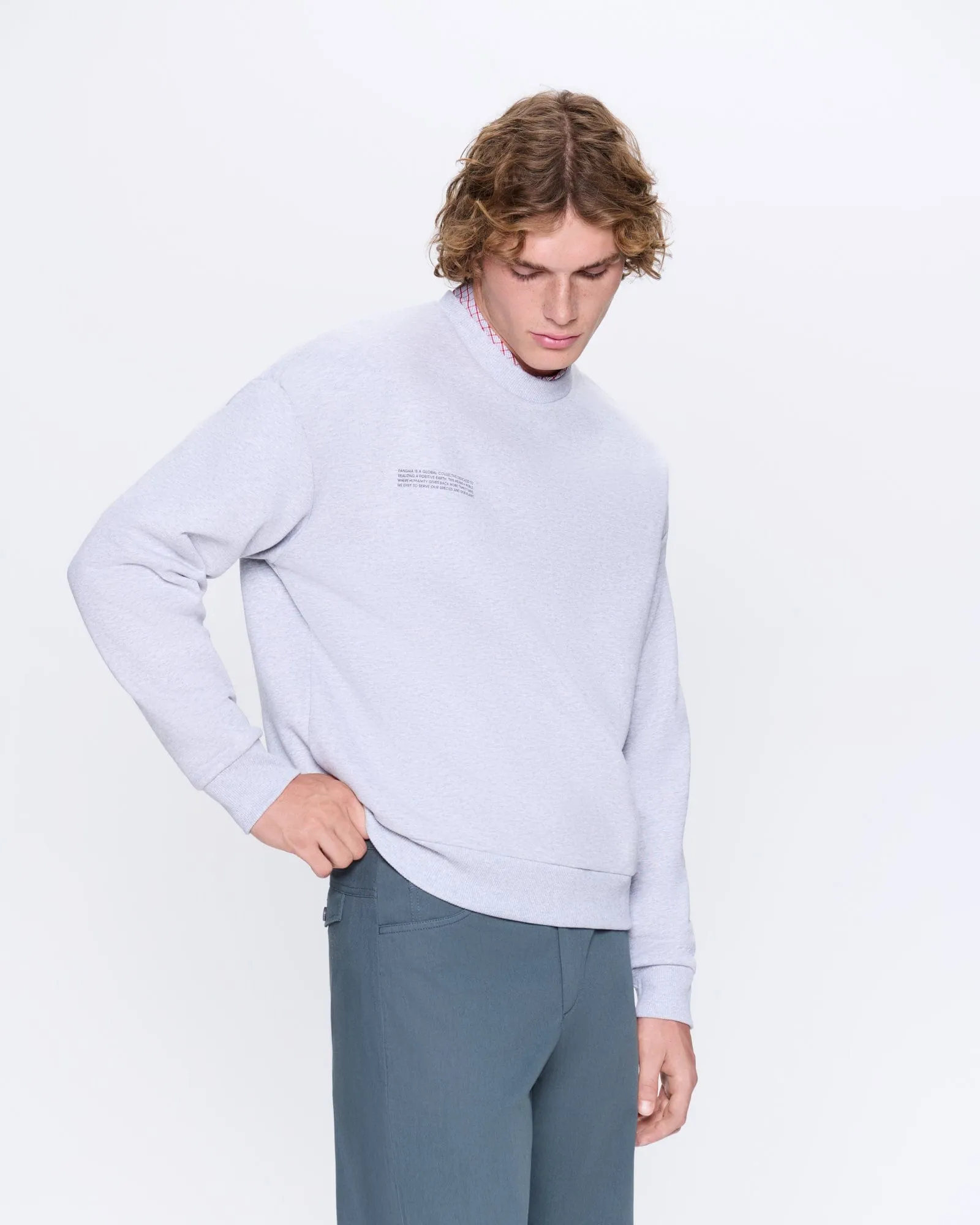 Mens 365 Heavyweight Sweatshirt—grey marl sold by Pangaia