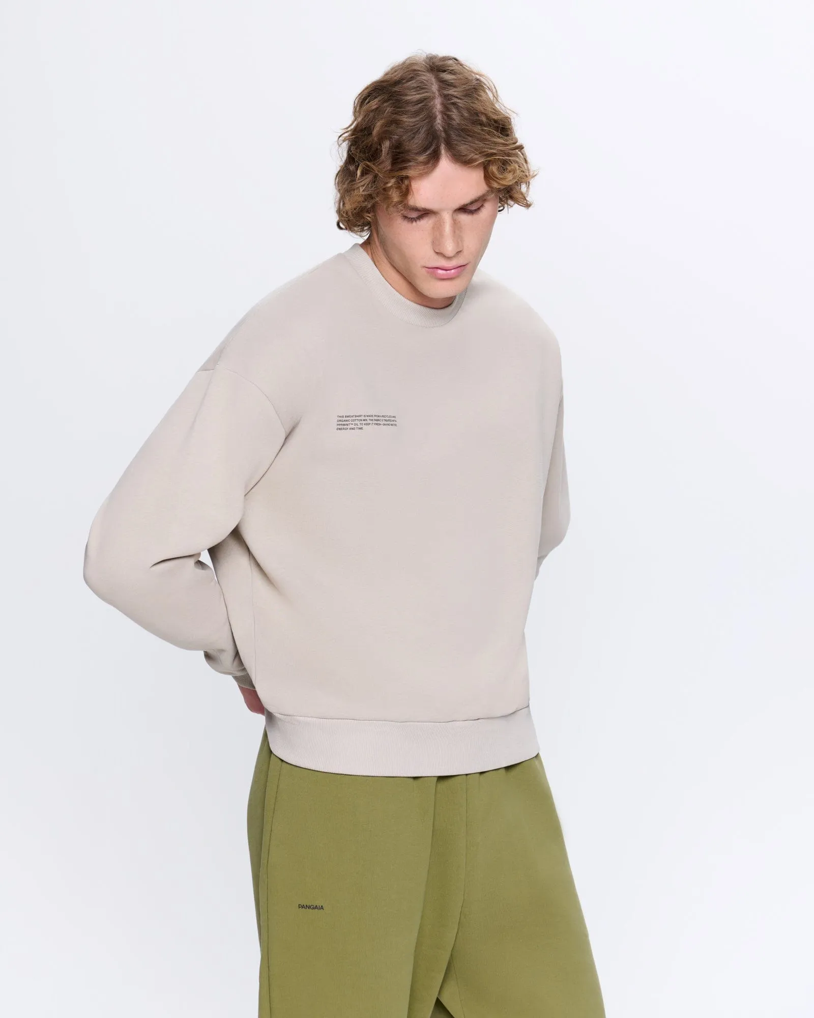 Mens 365 Heavyweight Sweatshirt—stone sold by Pangaia