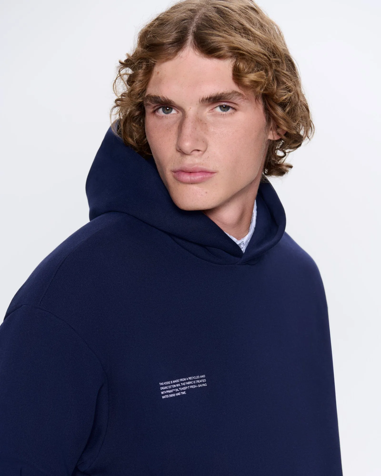 Mens 365 Heavyweight Hoodie—navy blue sold by Pangaia product image thumbnail 4