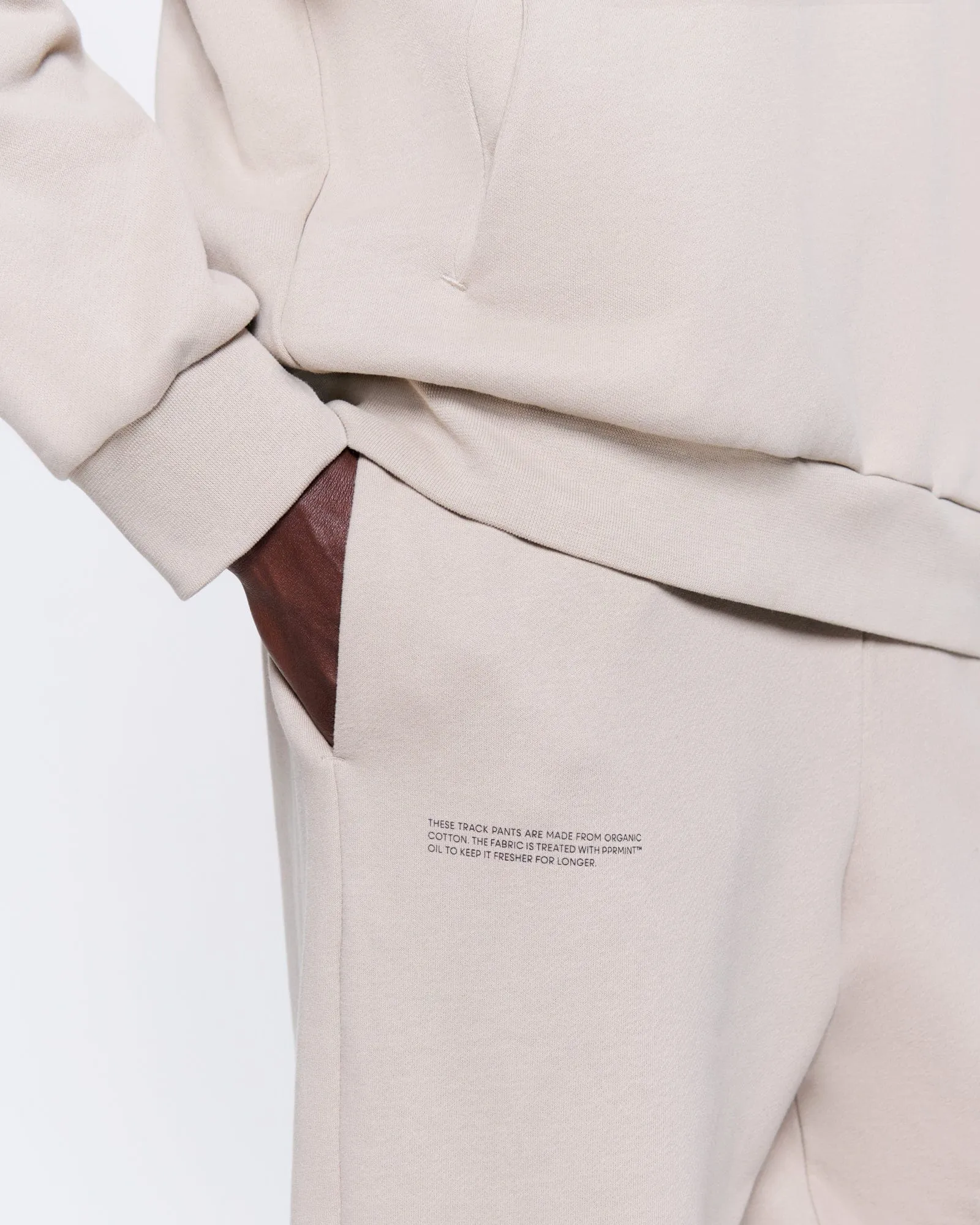 Mens 365 Midweight Track Pants—stone sold by Pangaia product image thumbnail 4