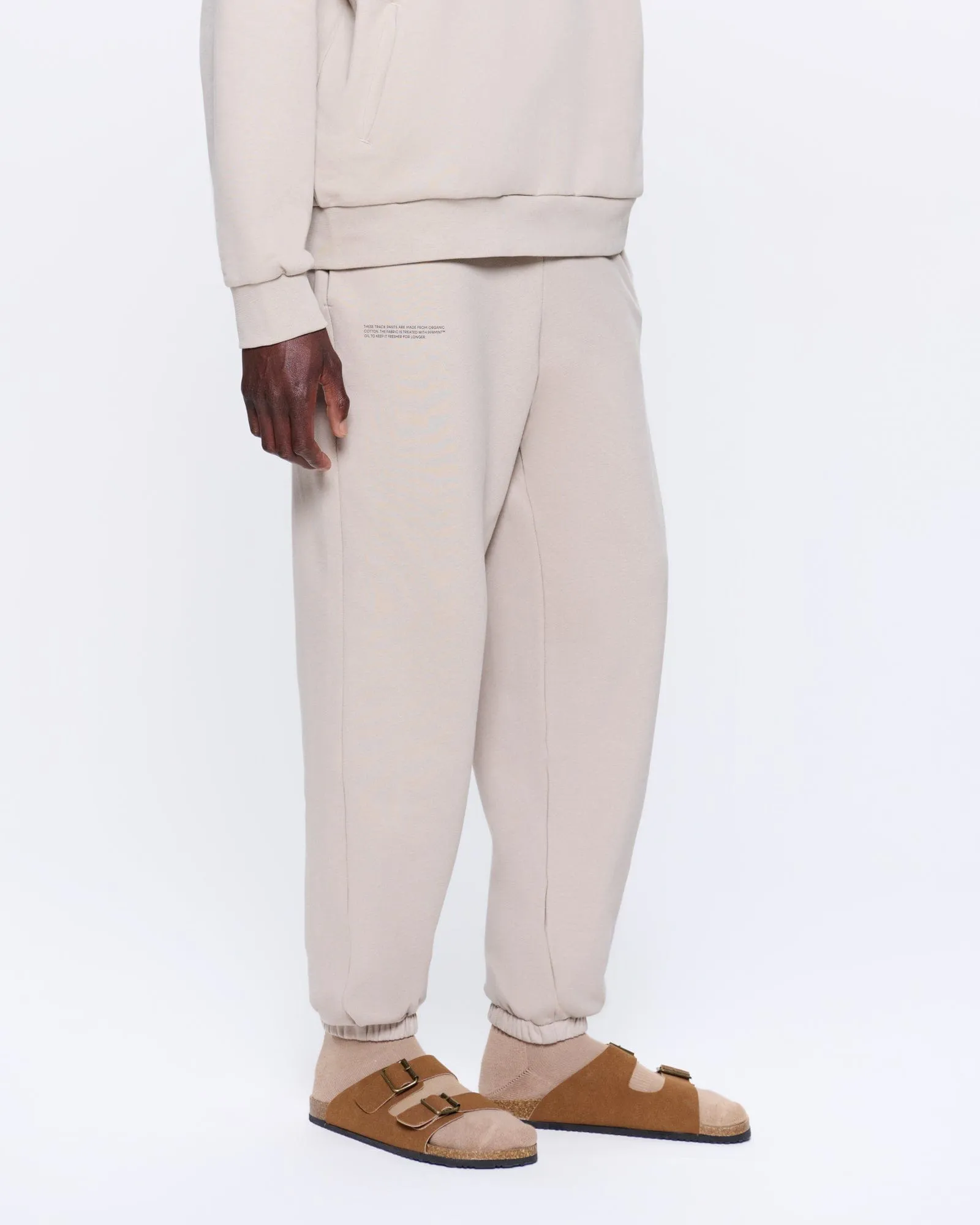 Mens 365 Midweight Track Pants—stone sold by Pangaia product image thumbnail 3