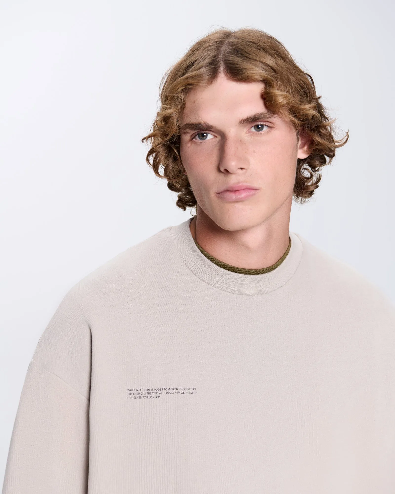 Mens 365 Midweight Sweatshirt—stone sold by Pangaia product image thumbnail 5