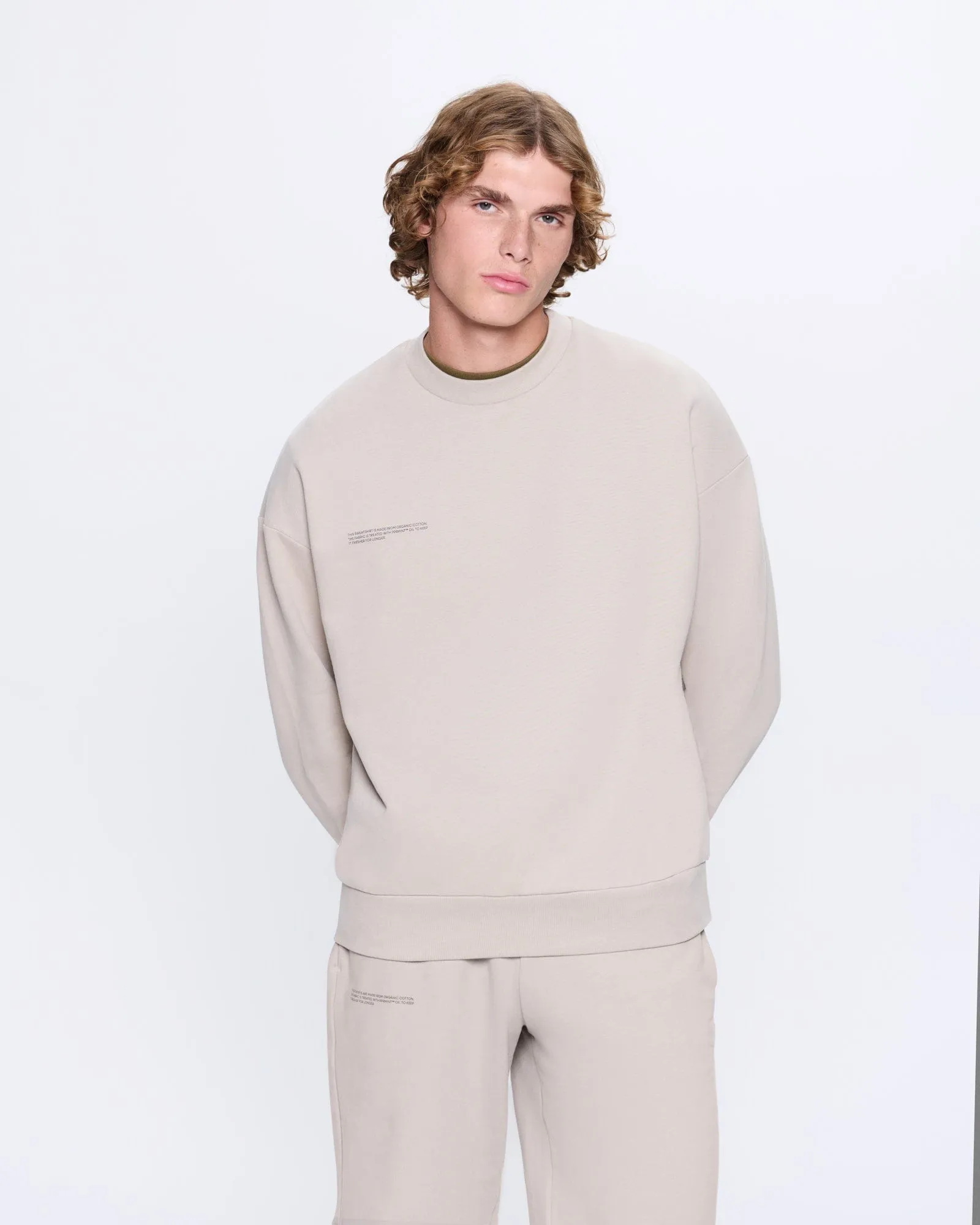 Mens 365 Midweight Sweatshirt—stone sold by Pangaia