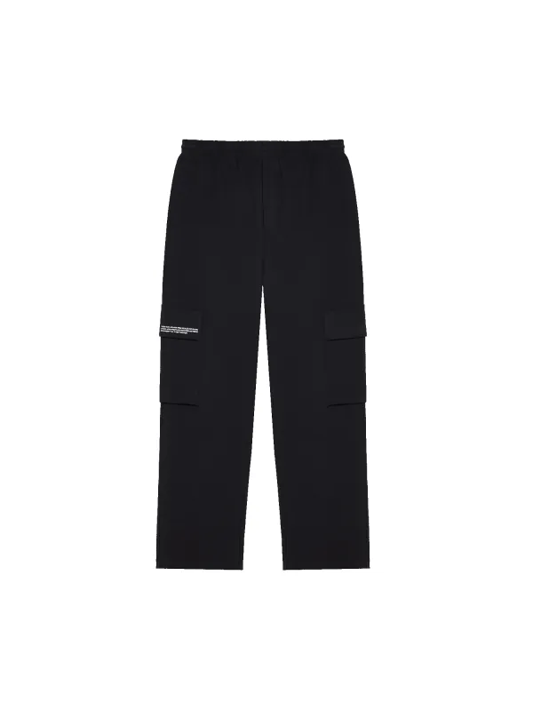 Mens Double Jersey Cargo Track Pants—black sold by Pangaia