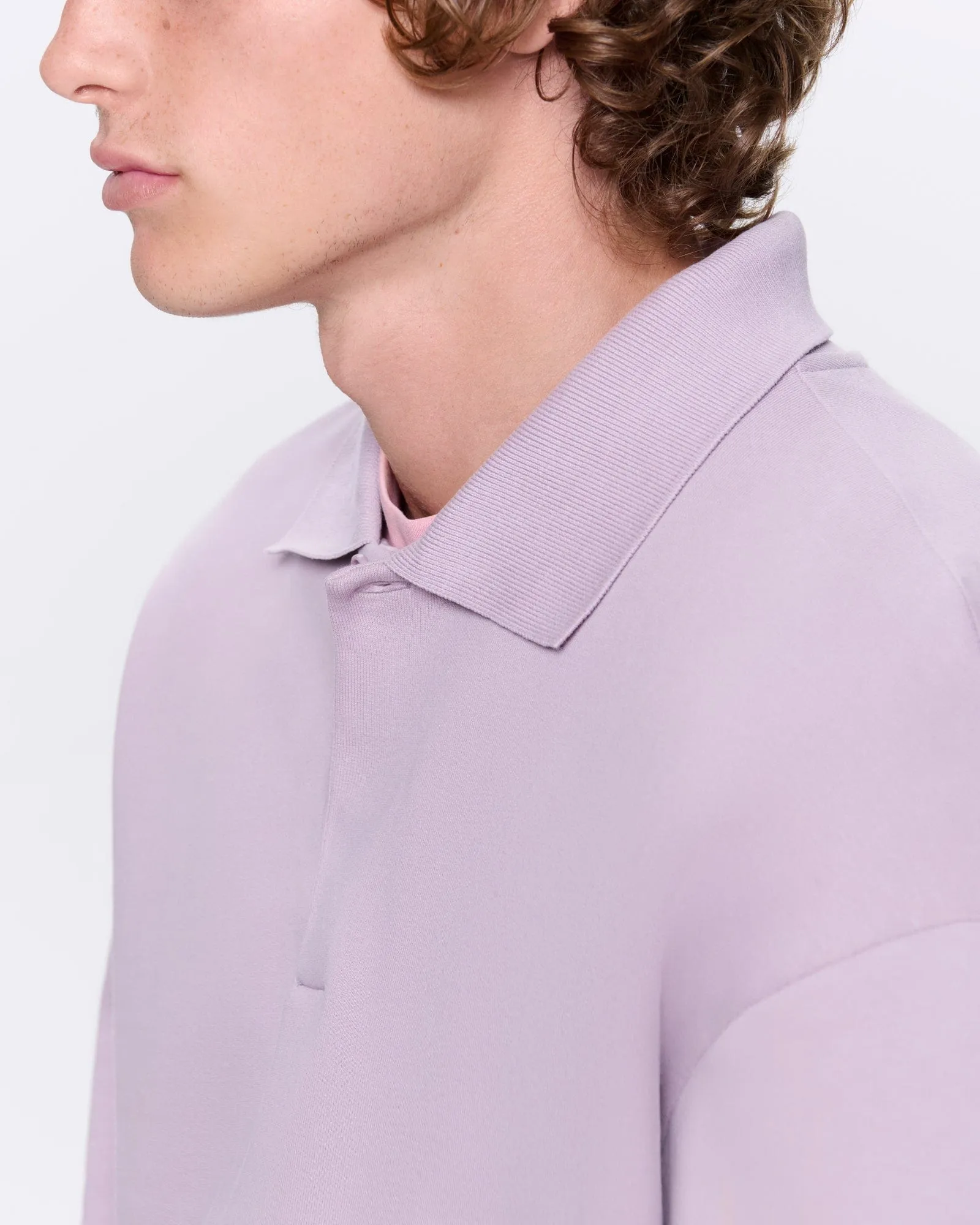 Mens DNA Heavyweight Polo Sweatshirt—raisin purple sold by Pangaia product image thumbnail 4