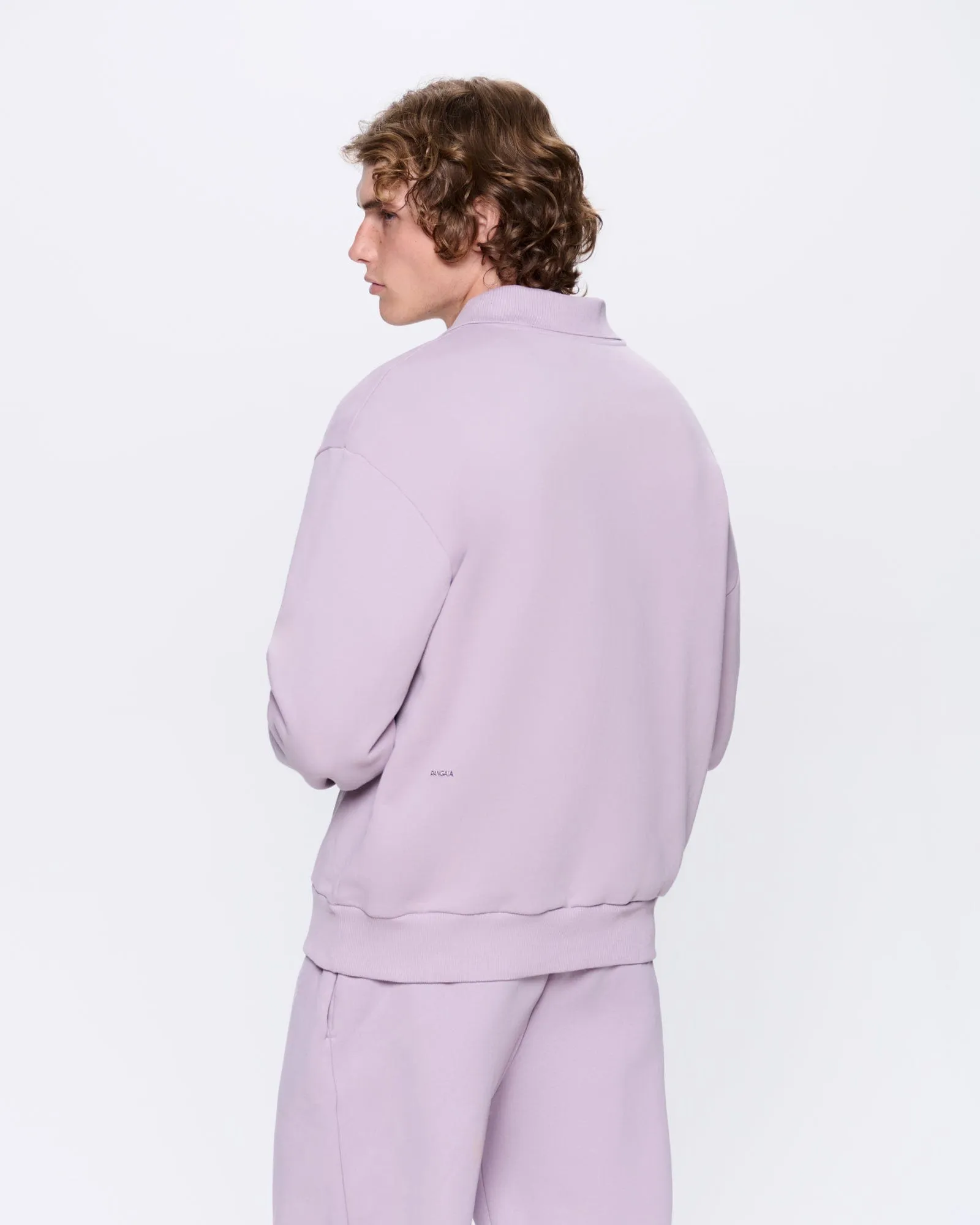 Mens DNA Heavyweight Polo Sweatshirt—raisin purple sold by Pangaia product image thumbnail 5