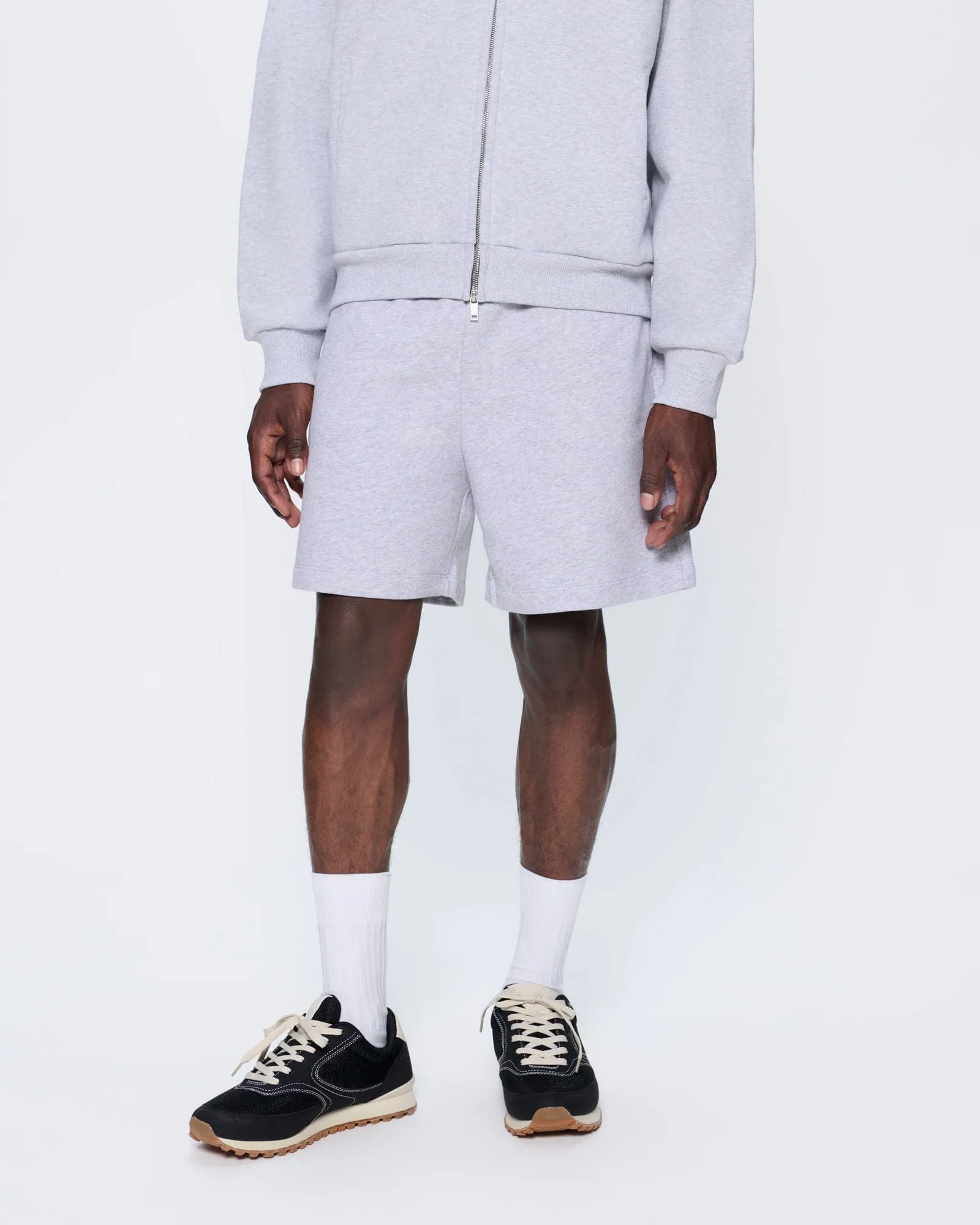 Mens 365 Midweight Mid Length Shorts—grey marl sold by Pangaia product image thumbnail 4