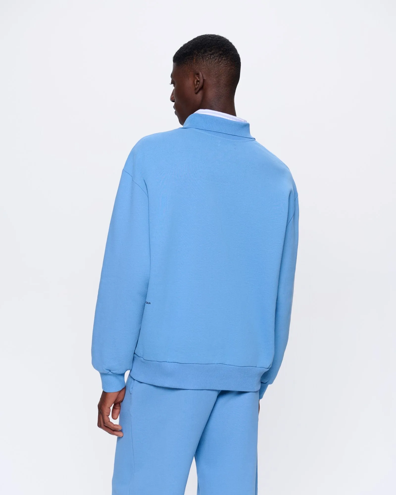 Mens DNA Heavyweight Polo Sweatshirt—summit blue sold by Pangaia product image thumbnail 5