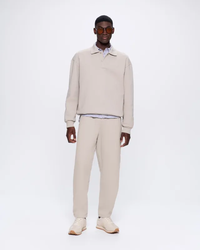 Mens DNA Heavyweight Polo Sweatshirt—stone sold by Pangaia