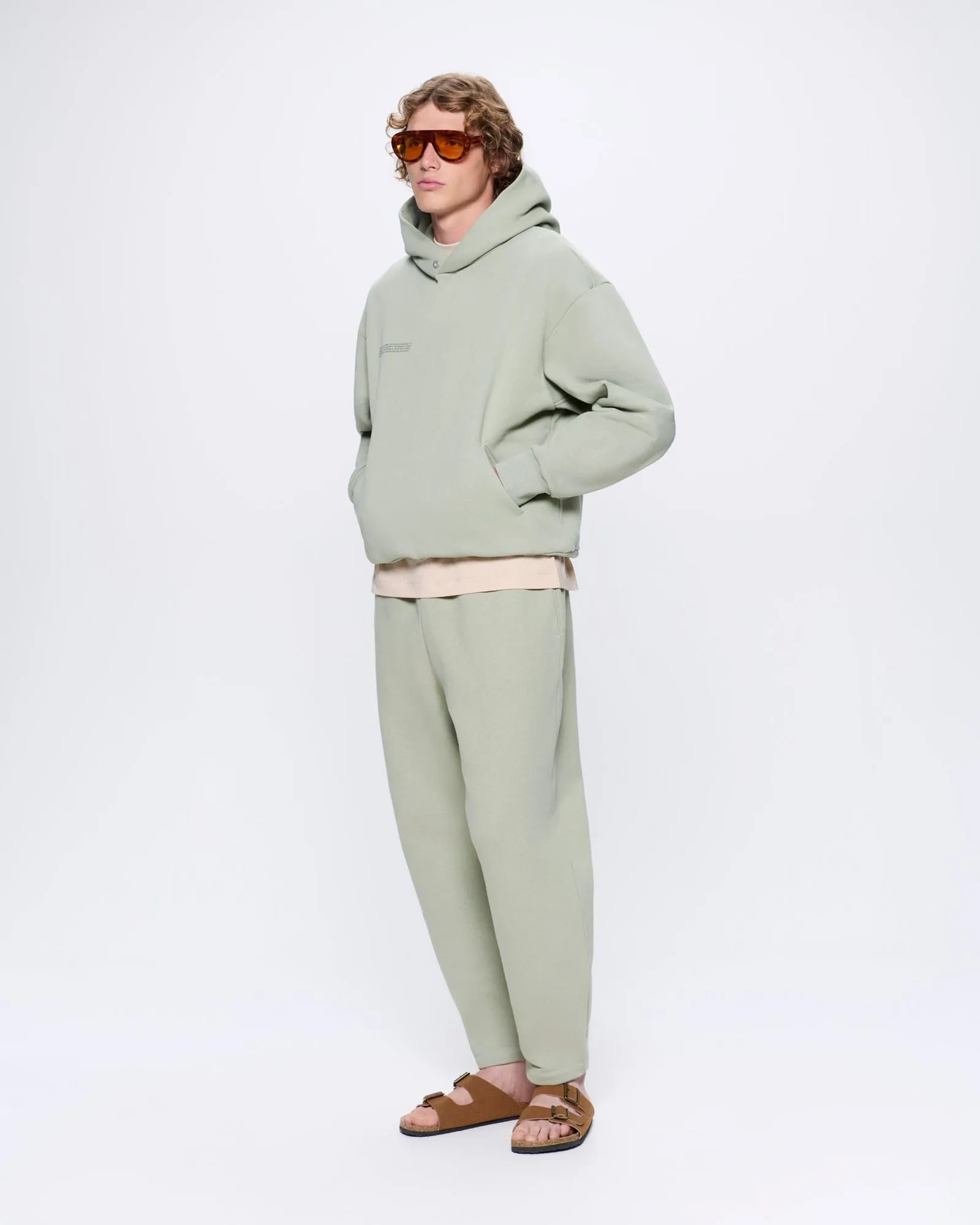 Mens DNA Barrel-Leg Track Pants—moss green sold by Pangaia