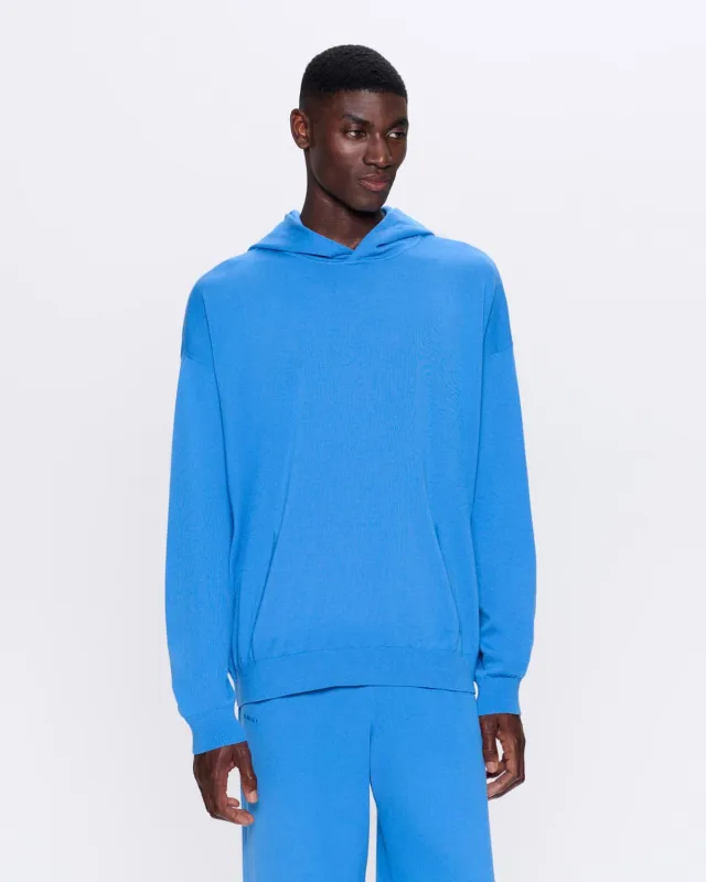 Mens DNA Knitted Hoodie—geyser blue sold by Pangaia