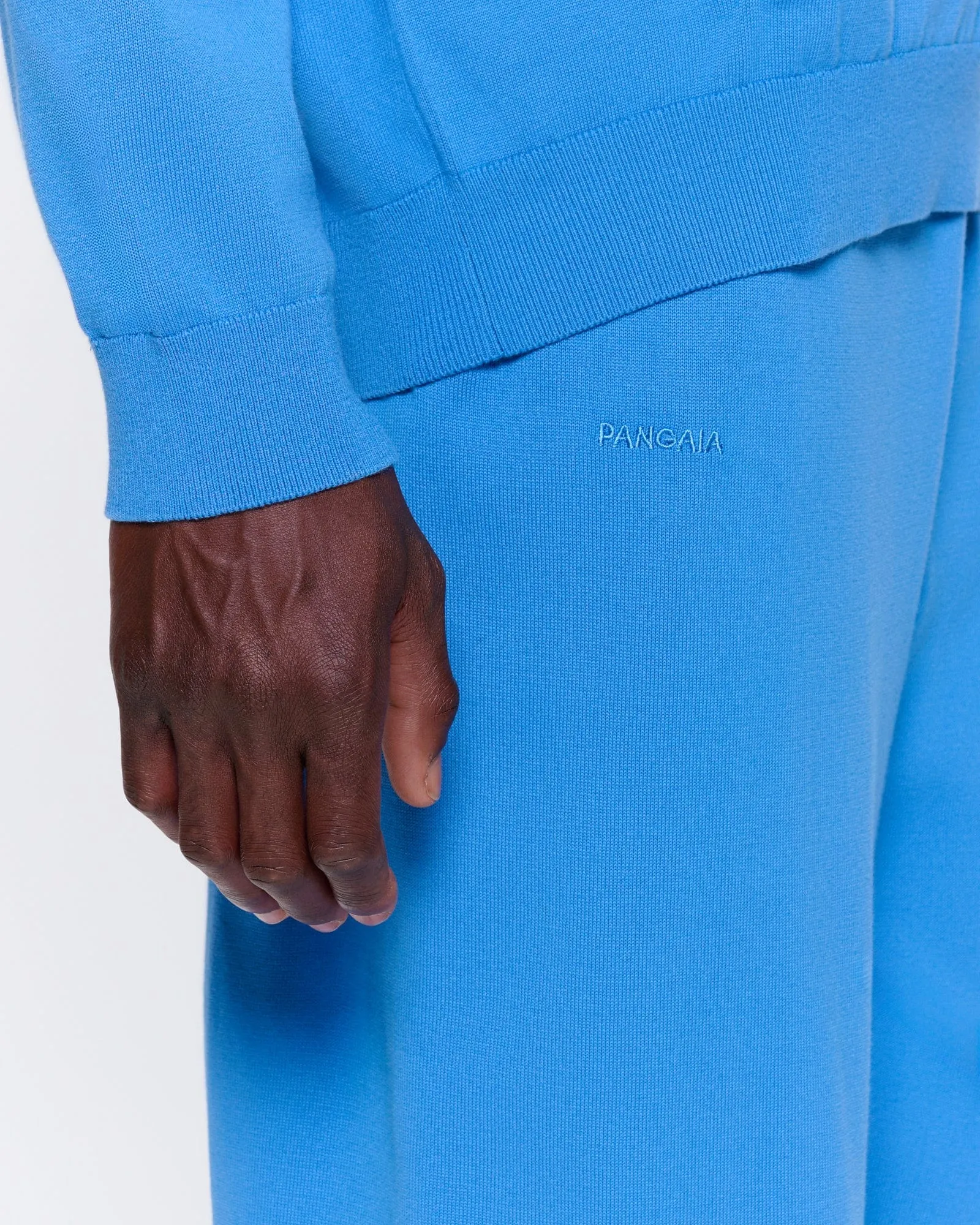 Mens DNA Knitted Track Pants—geyser blue sold by Pangaia product image thumbnail 4