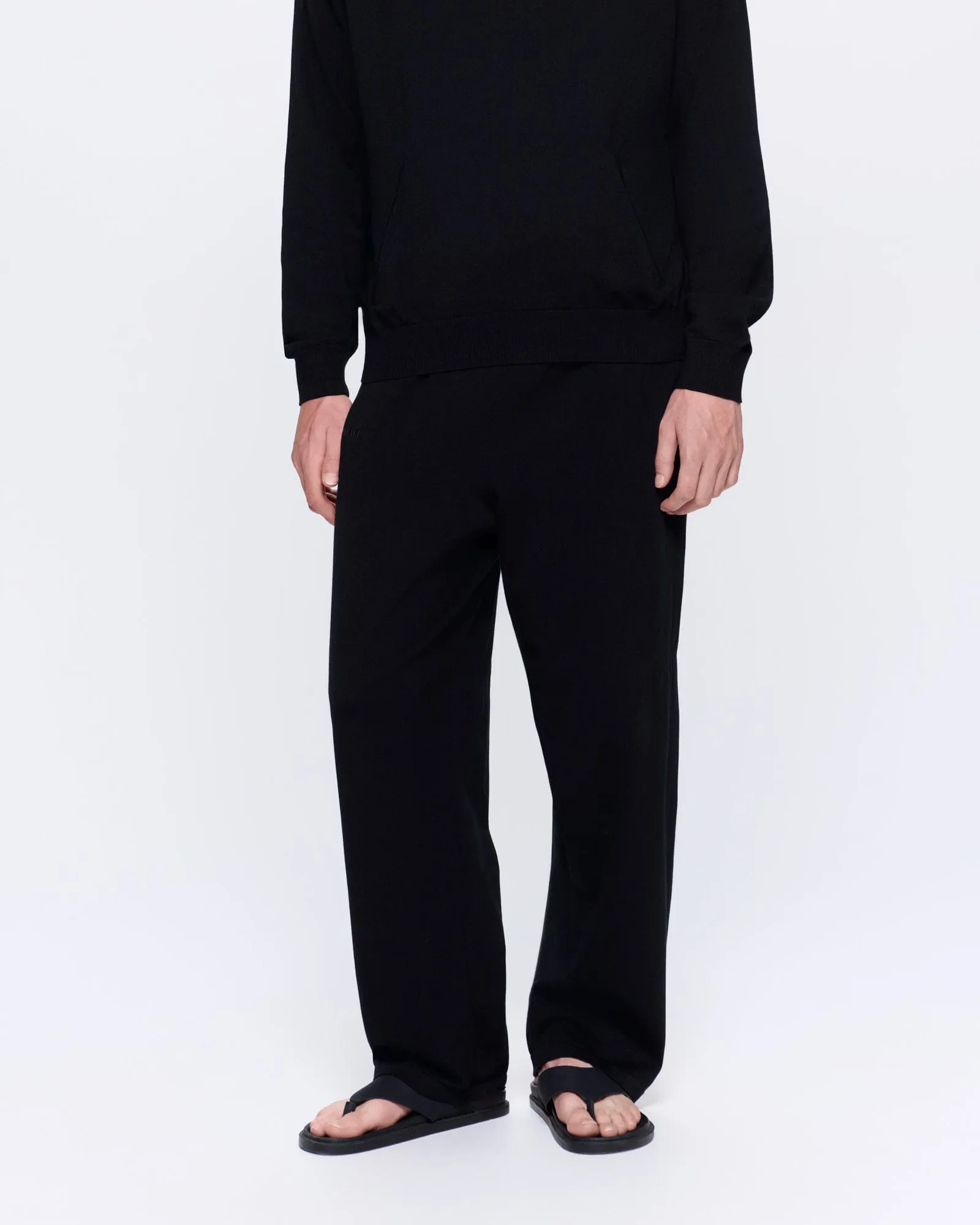 Mens DNA Knitted Straight Leg Track Pants—black sold by Pangaia product image thumbnail 3