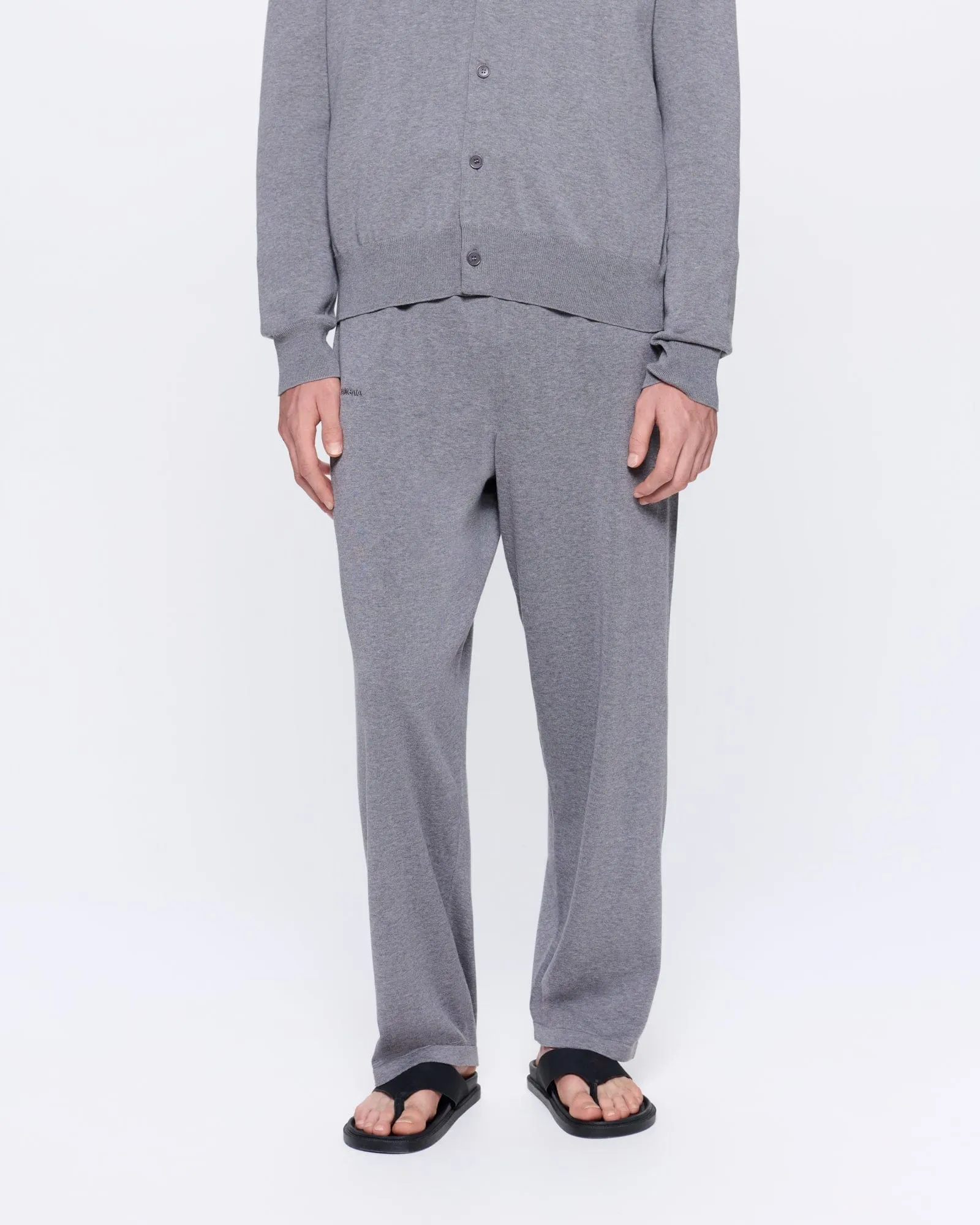 Mens DNA Knitted Straight Leg Track Pants—grey marl sold by Pangaia product image thumbnail 3