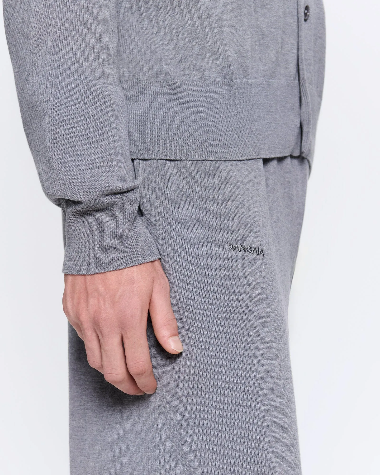 Mens DNA Knitted Straight Leg Track Pants—grey marl sold by Pangaia product image thumbnail 4