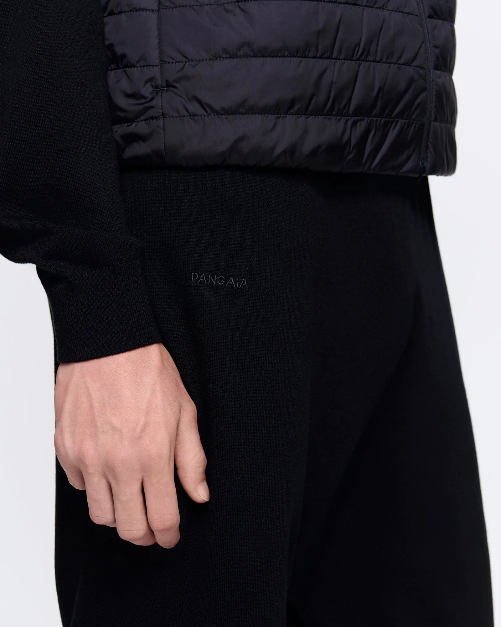 Mens DNA Knitted Track Pants—black sold by Pangaia product image thumbnail 4