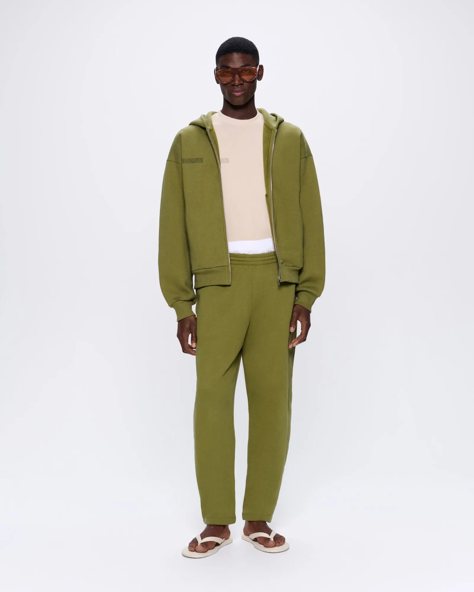 Mens DNA Heavyweight Zipped Hoodie—highland green sold by Pangaia product image thumbnail 3