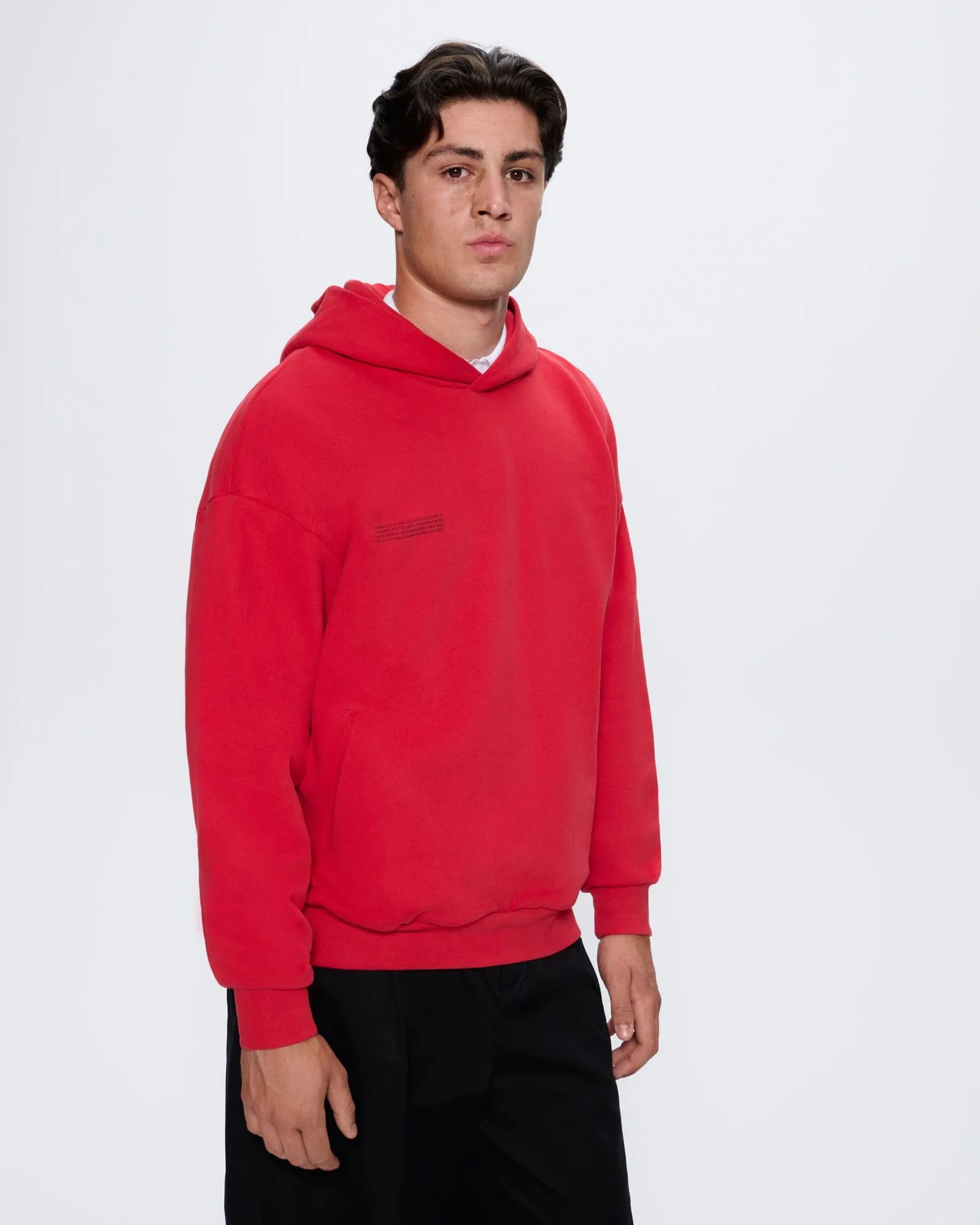 Mens 365 Midweight Hoodie—Goji red sold by Pangaia product image thumbnail 3