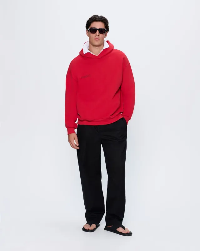 Mens 365 Midweight Hoodie—Goji red sold by Pangaia