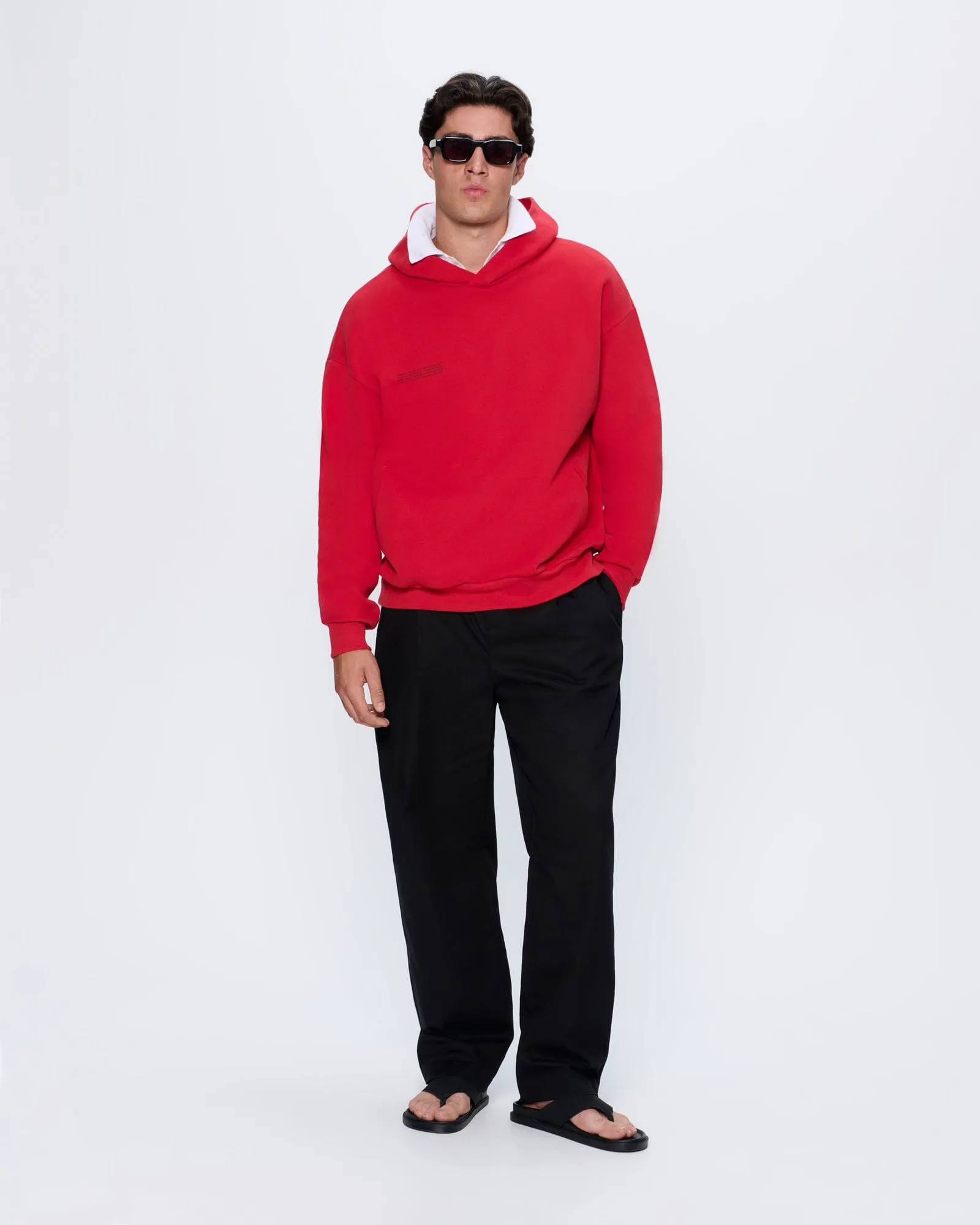 Mens 365 Midweight Hoodie—Goji red sold by Pangaia