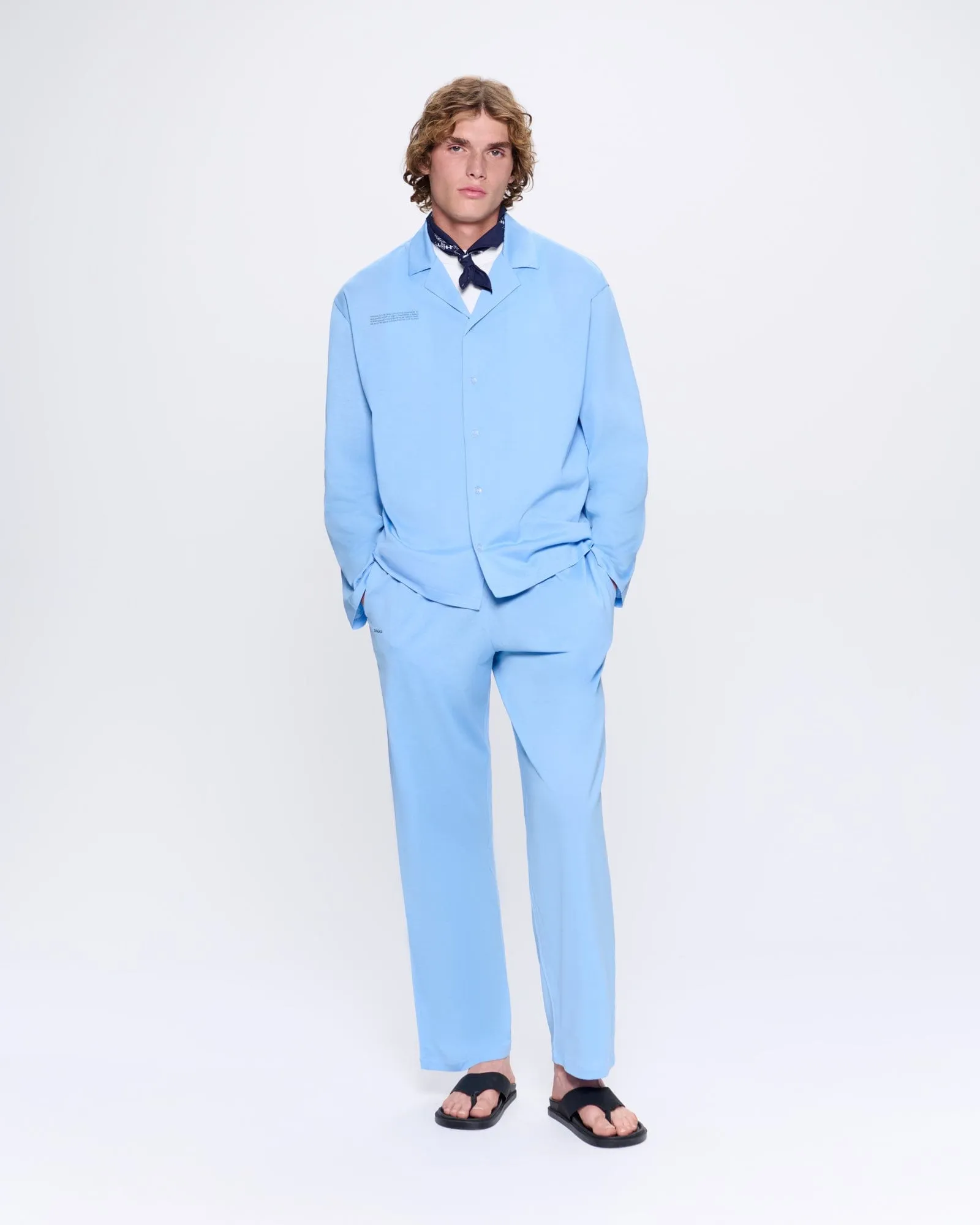 Mens 365 Lightweight Long Pyjama Set—lake blue sold by Pangaia