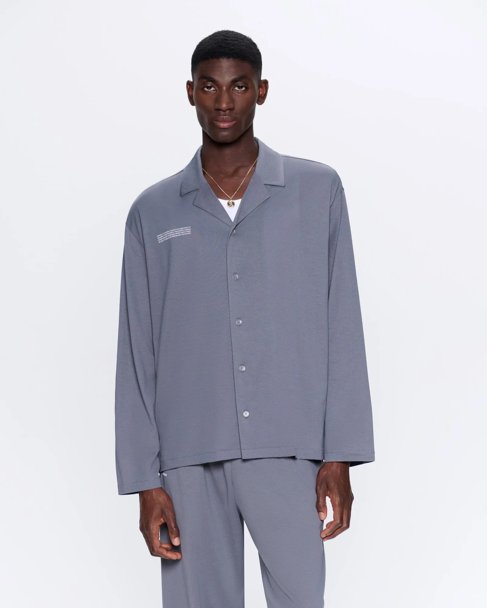 Mens 365 Lightweight Long Pyjama Set—atmosphere grey sold by Pangaia product image thumbnail 3