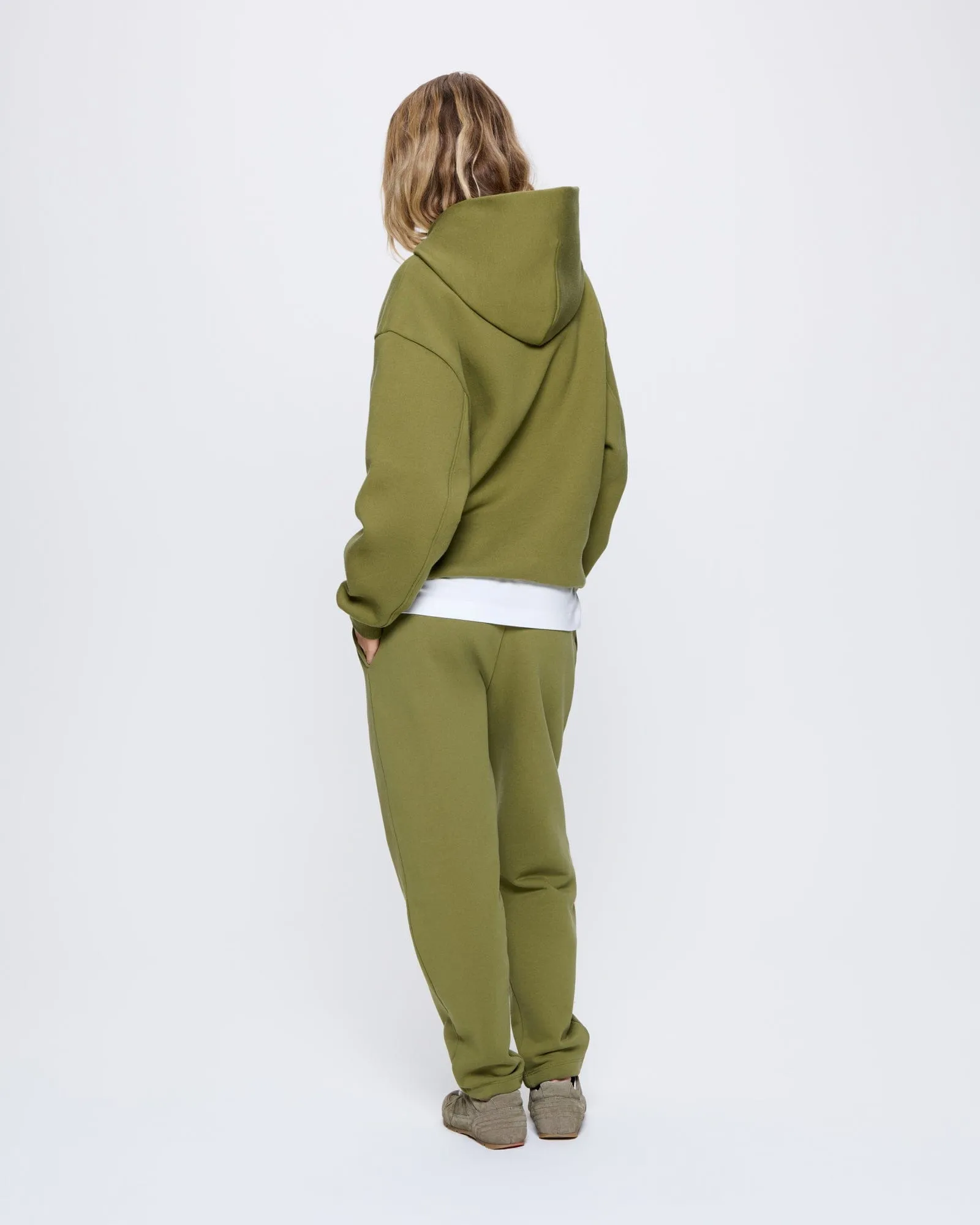 Womens Heavyweight Barrel-Leg Track Pants—highland green sold by Pangaia product image thumbnail 5