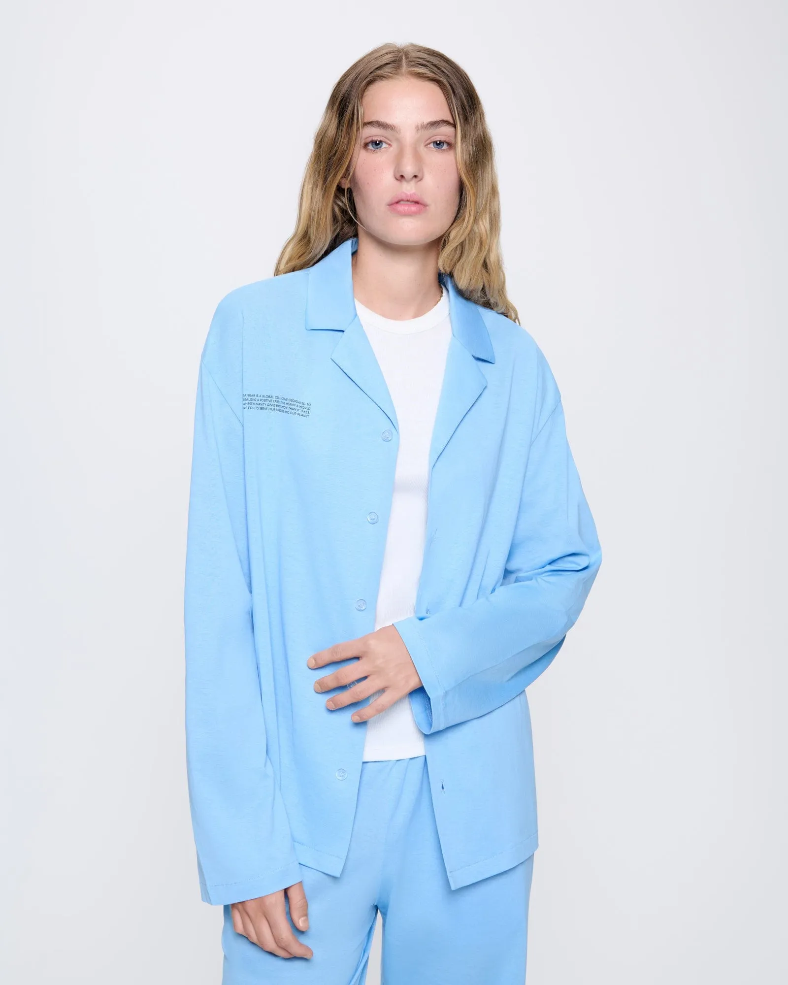 Womens 365 Lightweight Long Pyjama Set—lake blue sold by Pangaia product image thumbnail 3