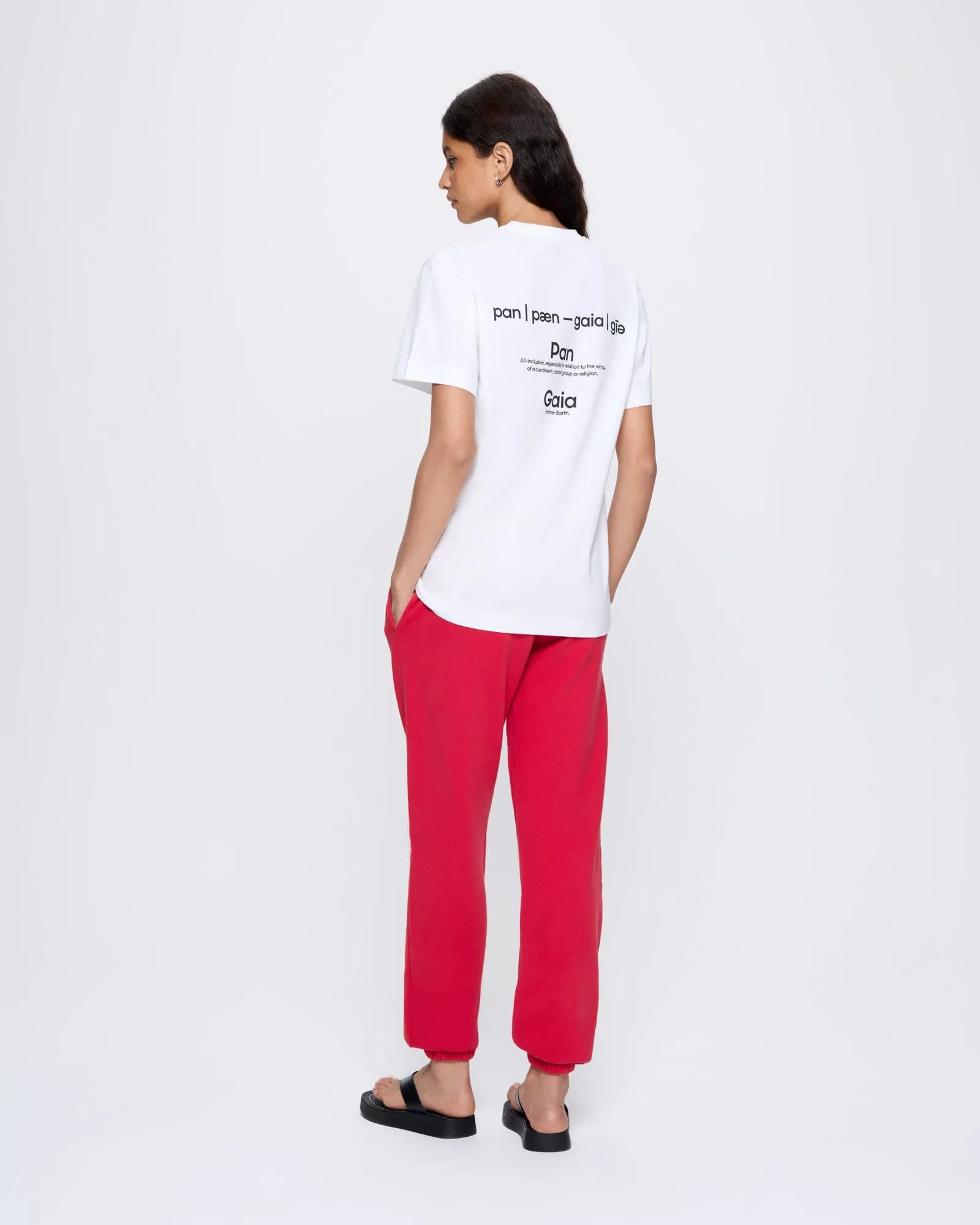 Womens 365 Midweight Track Pants—Goji red sold by Pangaia product image thumbnail 5