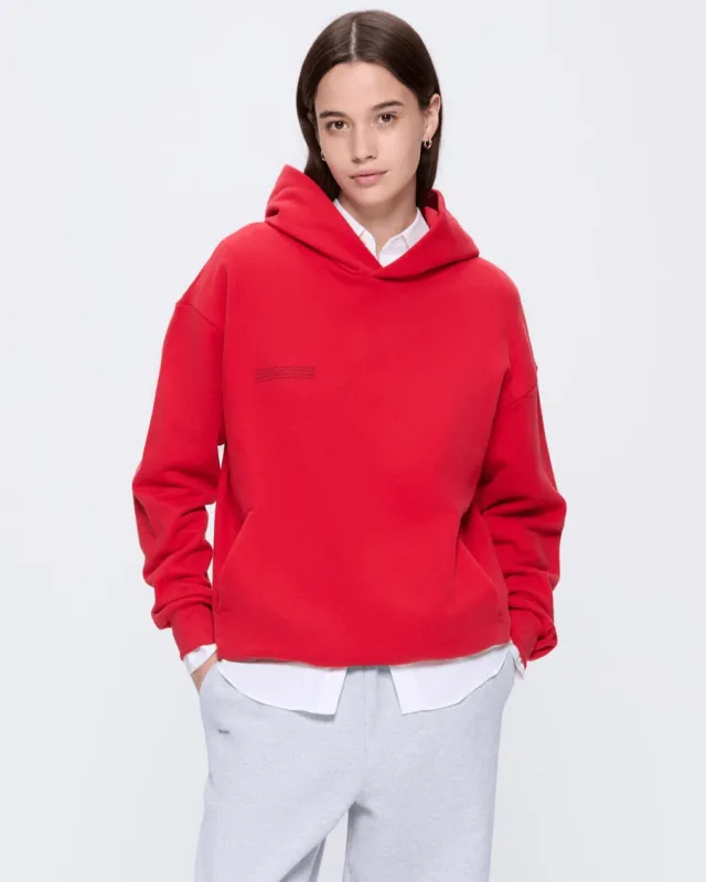 Womens 365 Midweight Hoodie—Goji red sold by Pangaia
