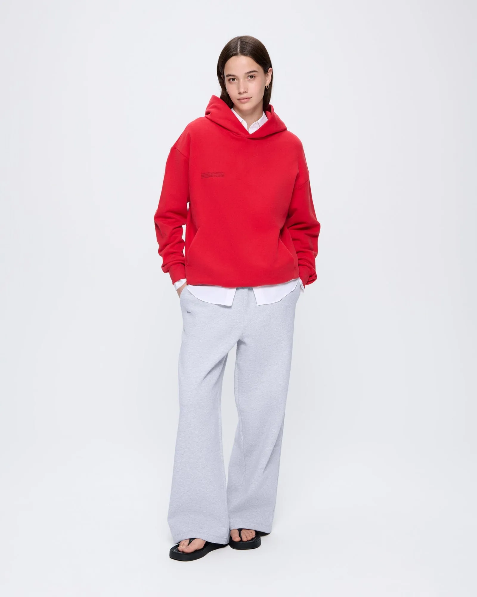 Womens 365 Midweight Hoodie—Goji red sold by Pangaia product image thumbnail 3