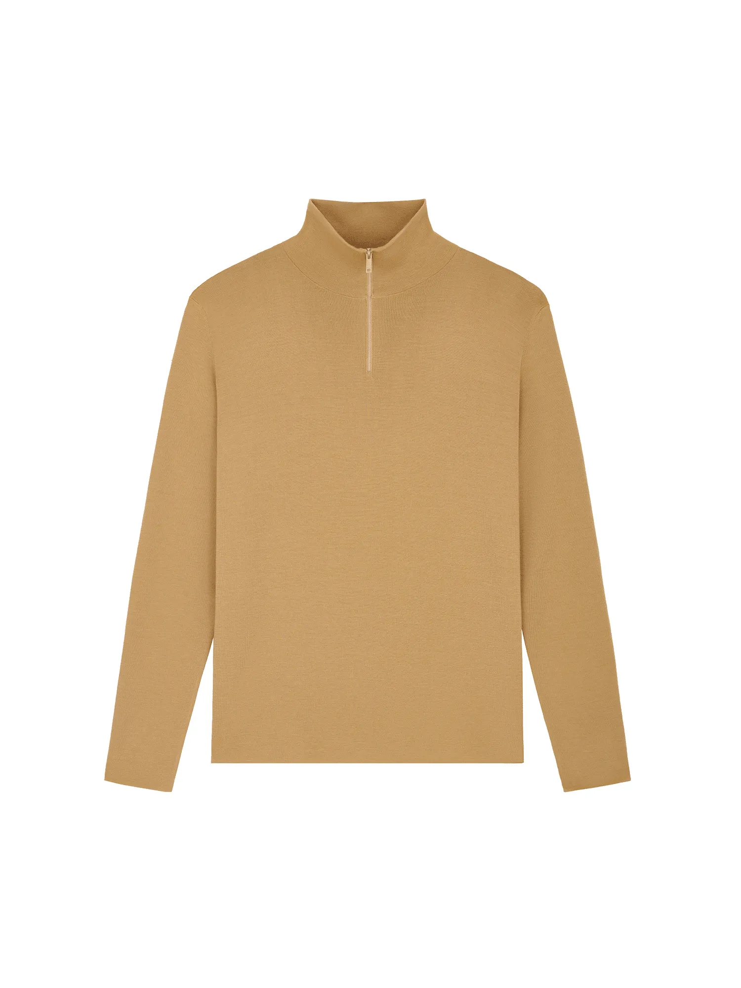 Archive Womens Regenerative Merino Wool Half-Zip Sweater—camel sold by Pangaia