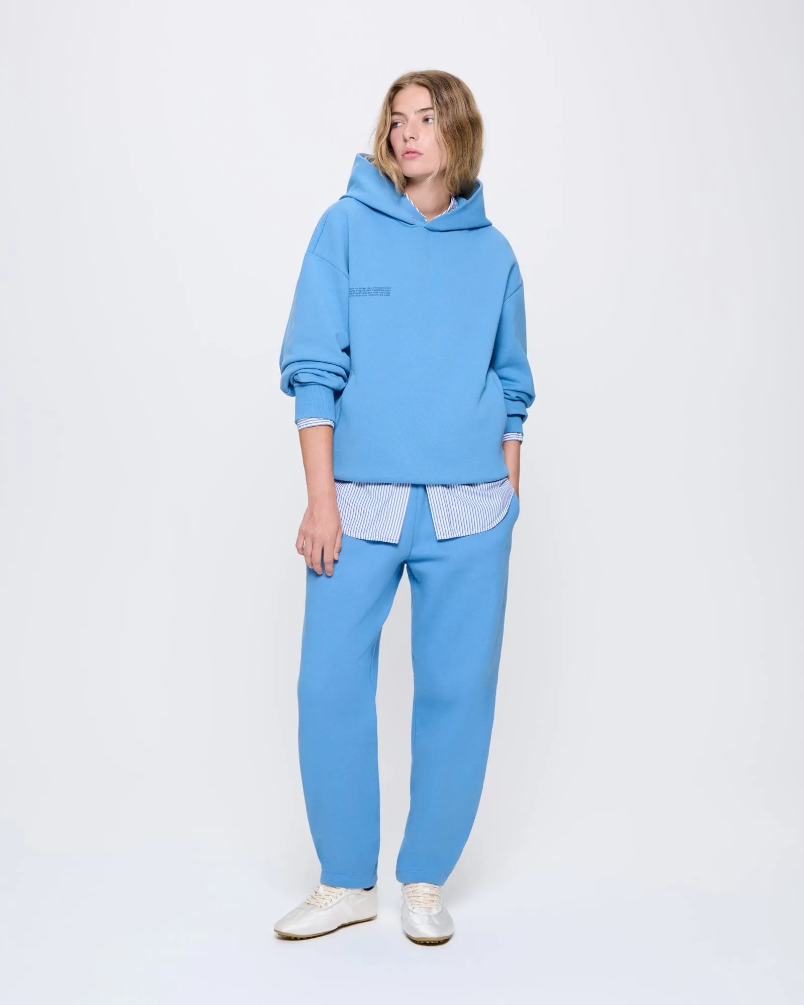Womens DNA Barrel-Leg Track Pants—summit blue sold by Pangaia