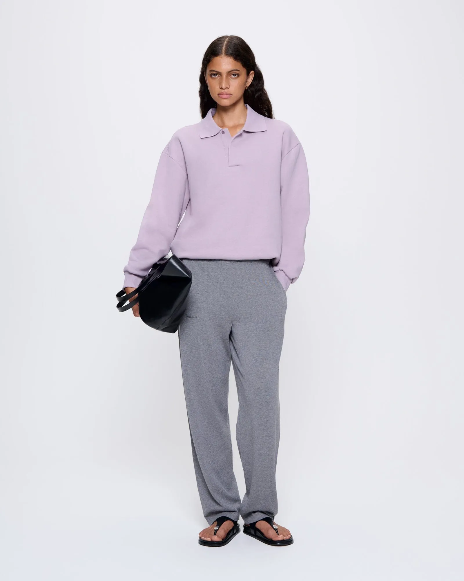 Womens DNA Heavyweight Polo Sweatshirt—raisin purple sold by Pangaia product image thumbnail 3