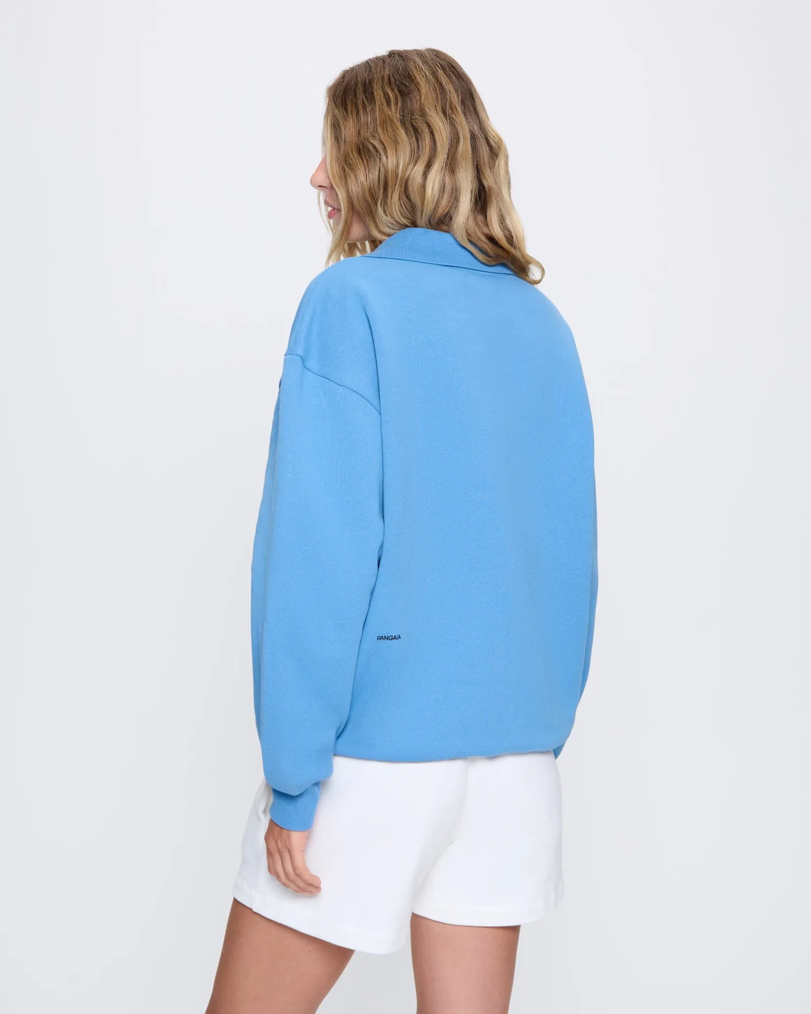 Womens DNA Heavyweight Polo Sweatshirt—summit blue sold by Pangaia product image thumbnail 4
