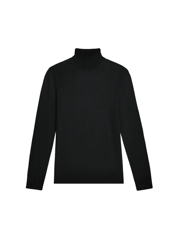 Womens Regenerative Merino Wool Turtleneck Sweater—black sold by Pangaia