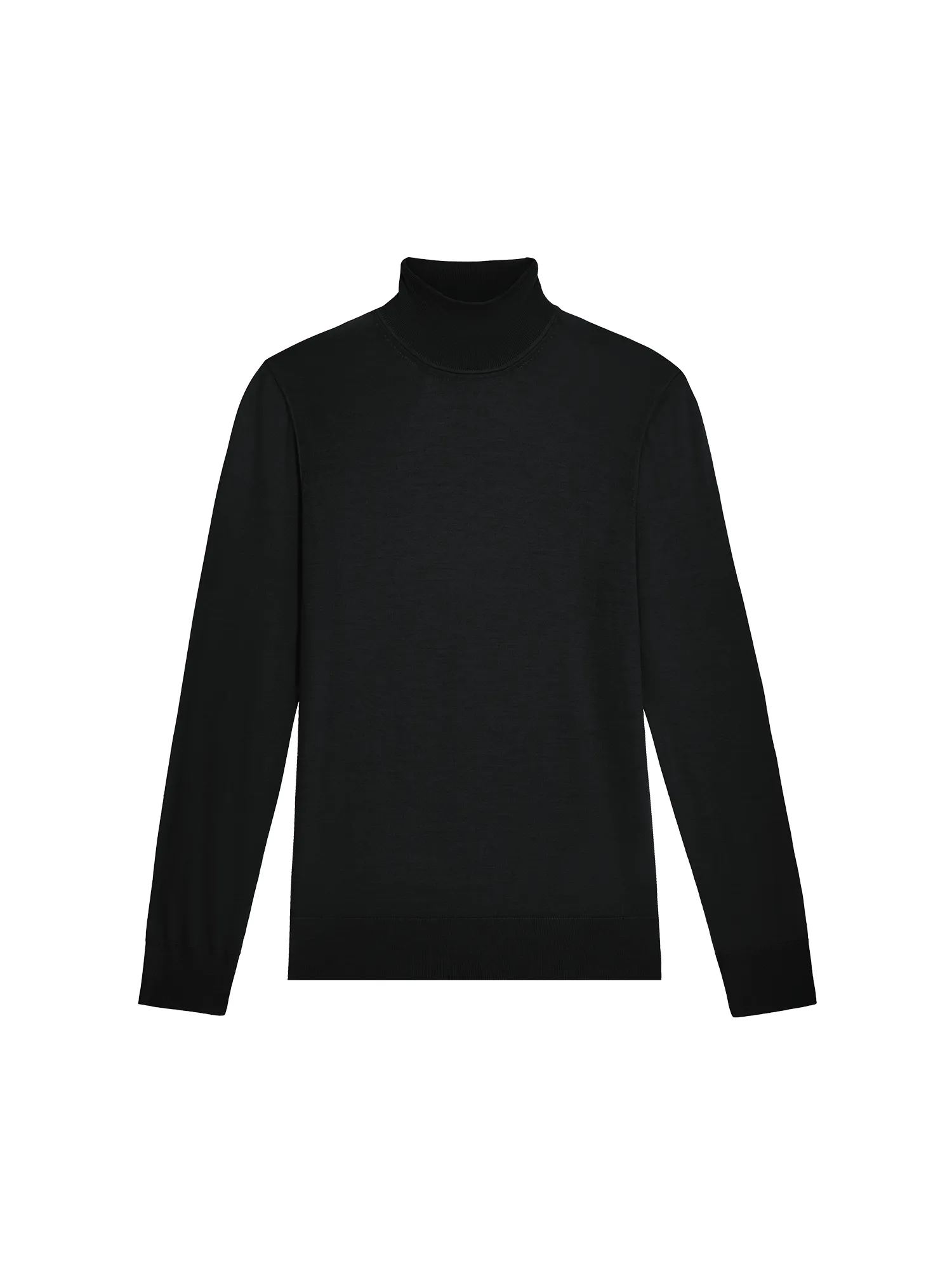 Womens Regenerative Merino Wool Turtleneck Sweater—black sold by Pangaia