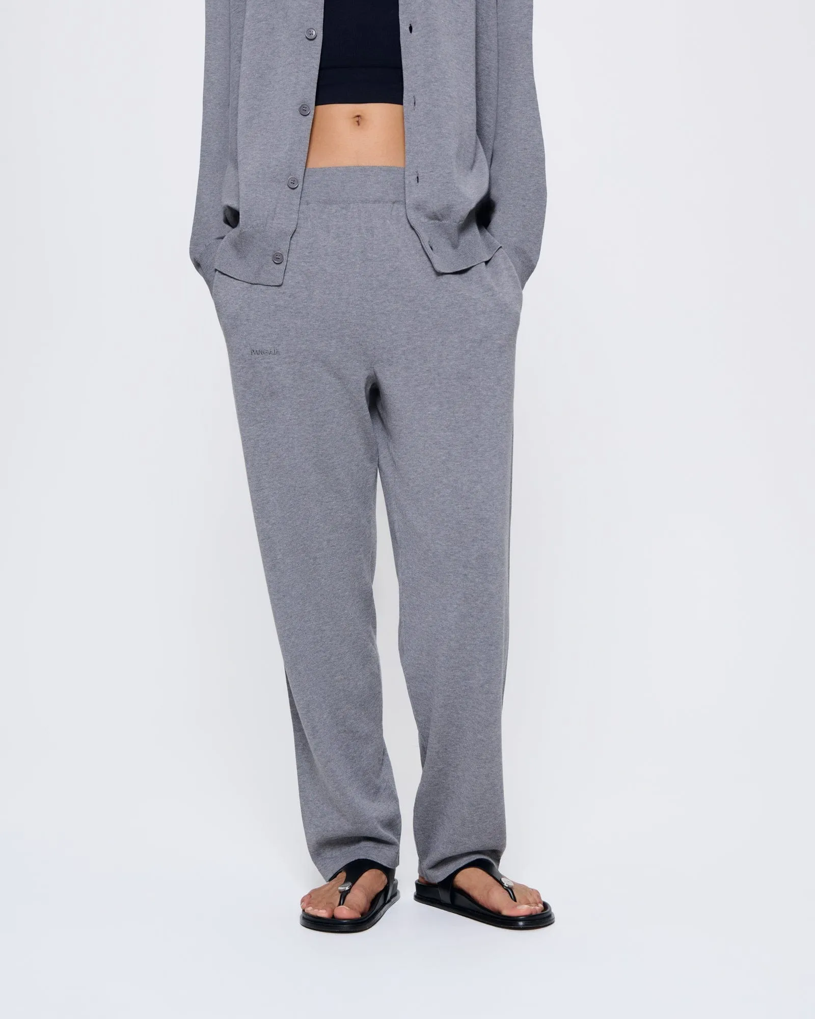 Archive Womens DNA Knitted Straight Leg Track Pants—grey marl sold by Pangaia product image thumbnail 3