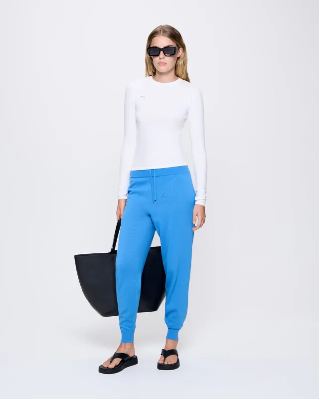 Womens DNA Knitted Track Pants—geyser blue sold by Pangaia