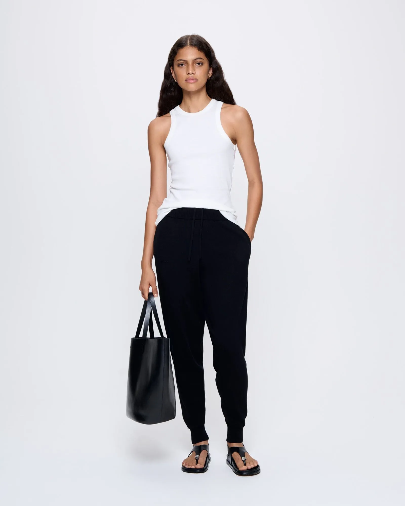 Womens DNA Knitted Track Pants—black sold by Pangaia