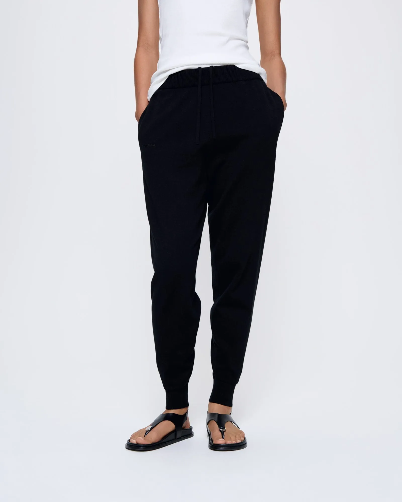 Womens DNA Knitted Track Pants—black sold by Pangaia product image thumbnail 3